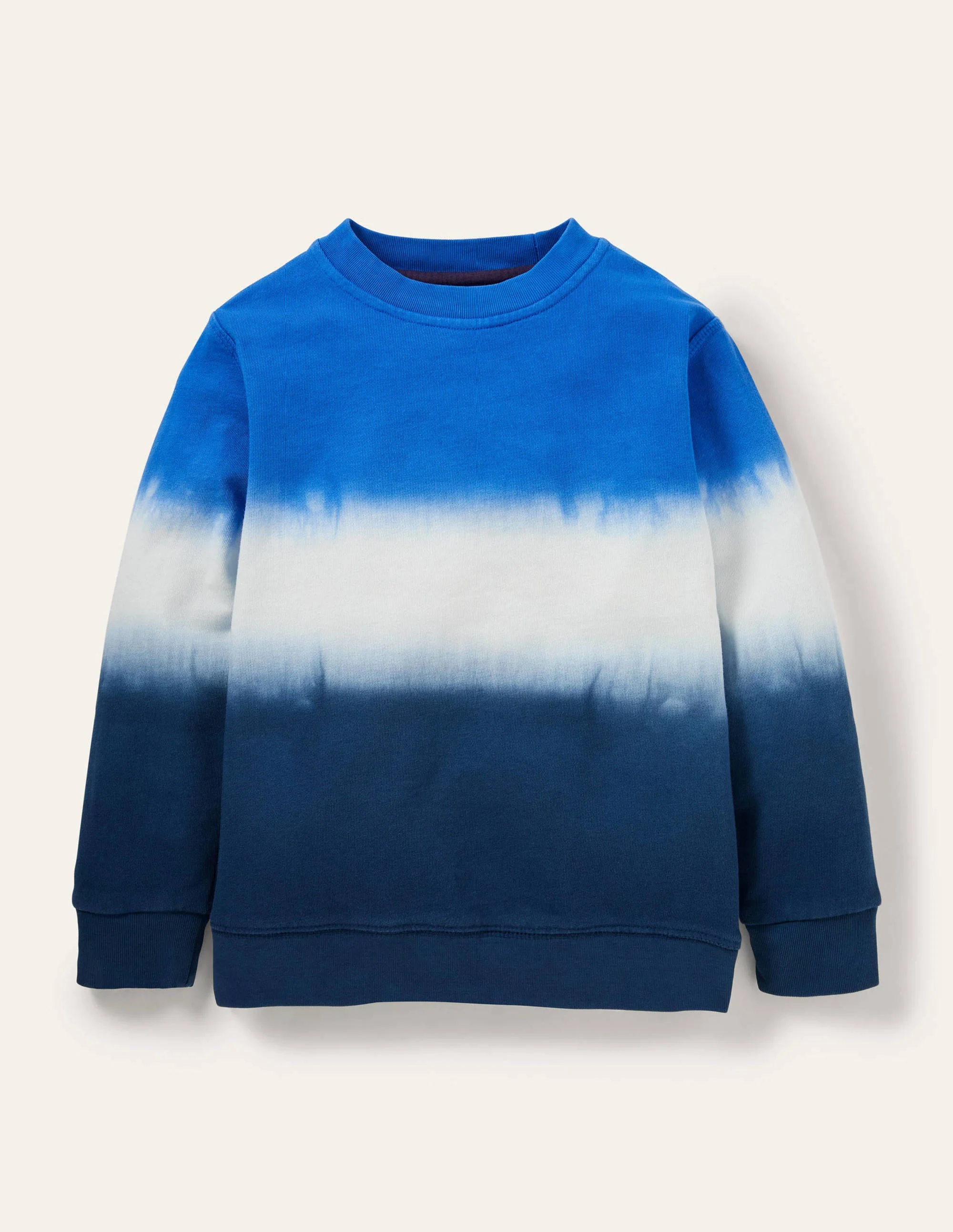 Gemustertes Sweatshirt-Blau, Dip-Dye