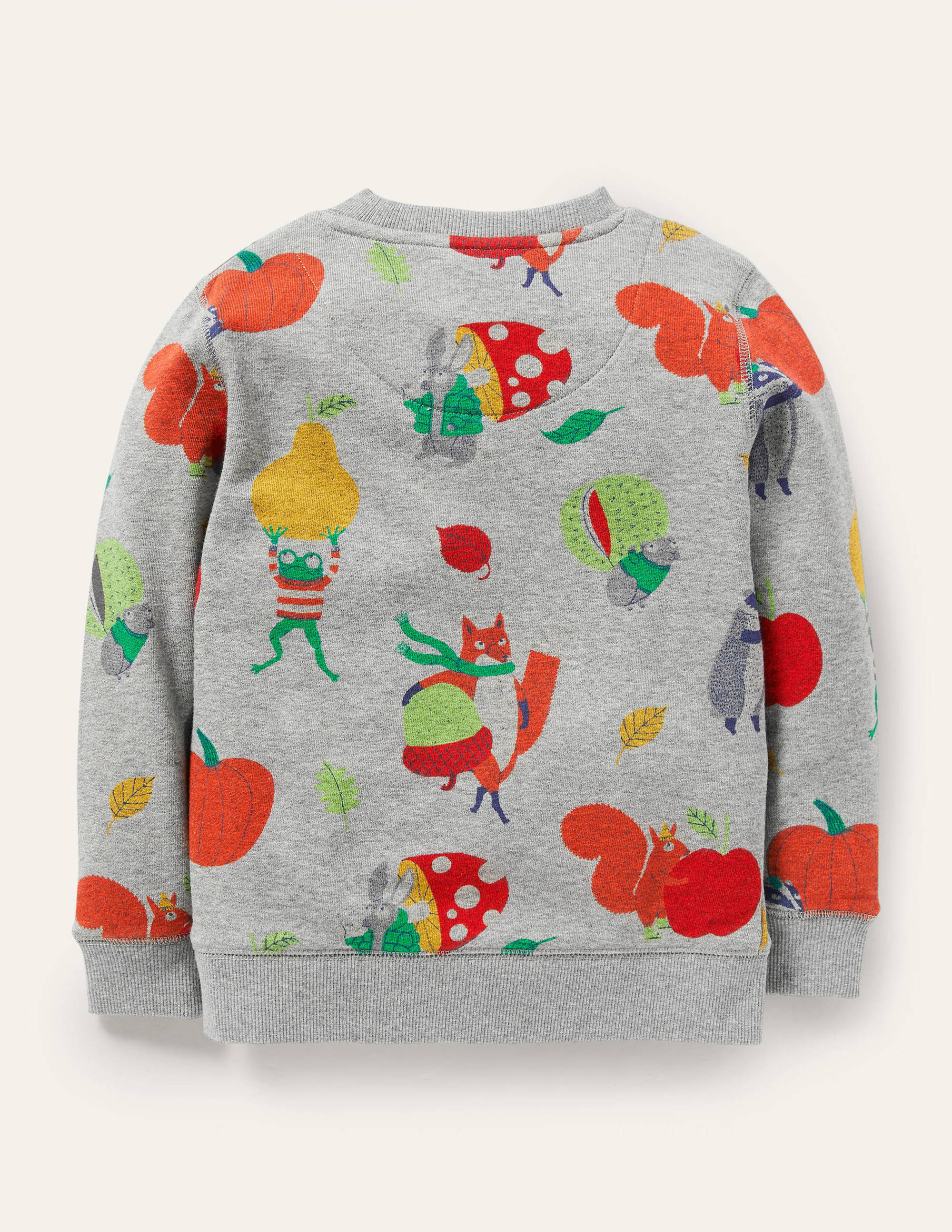 Gemustertes Sweatshirt-Grau Meliert, Herbstliches Getümmel - Image 2