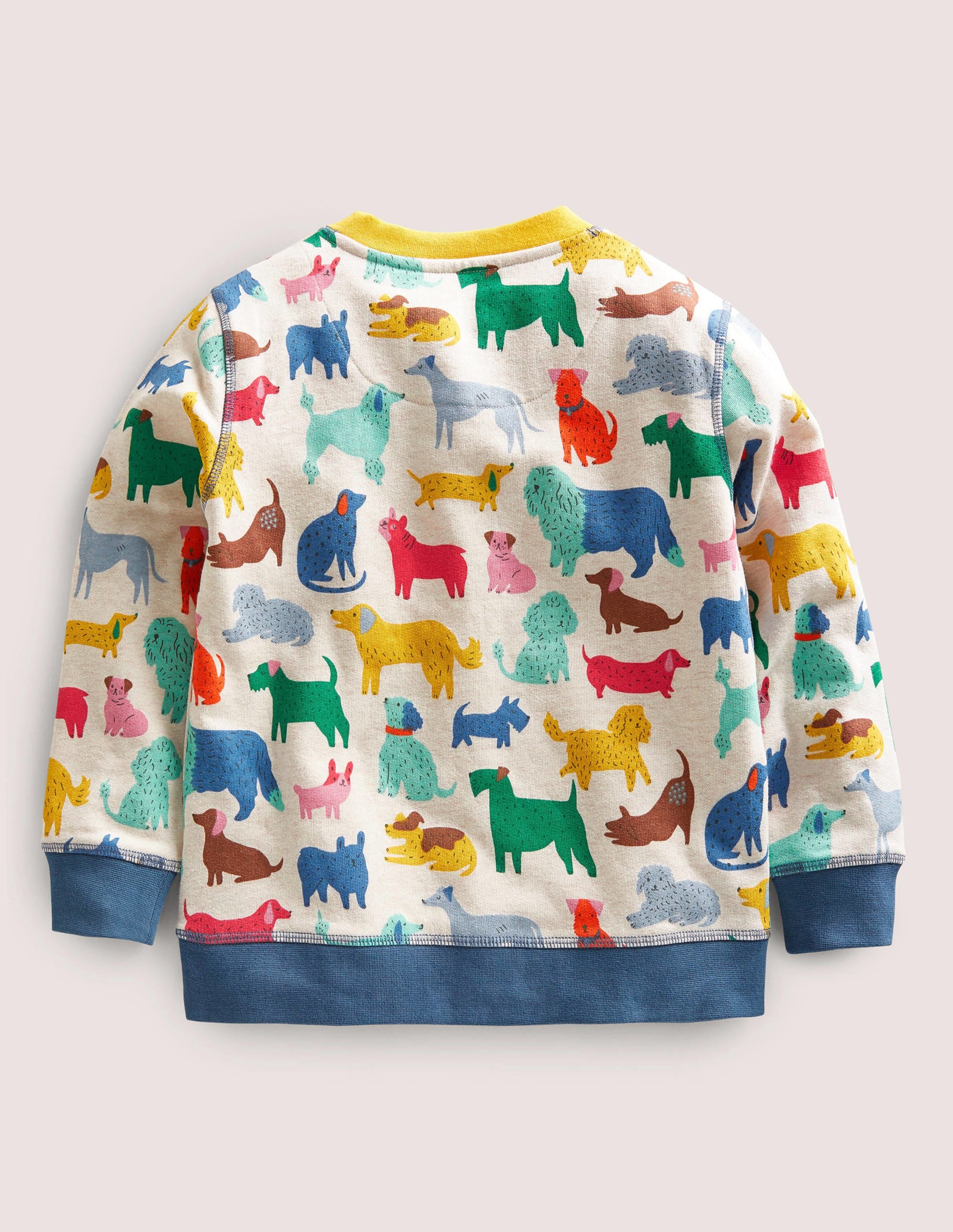 Gemustertes Sweatshirt-Hellbeige Meliert/Blau, Hunde - Image 2