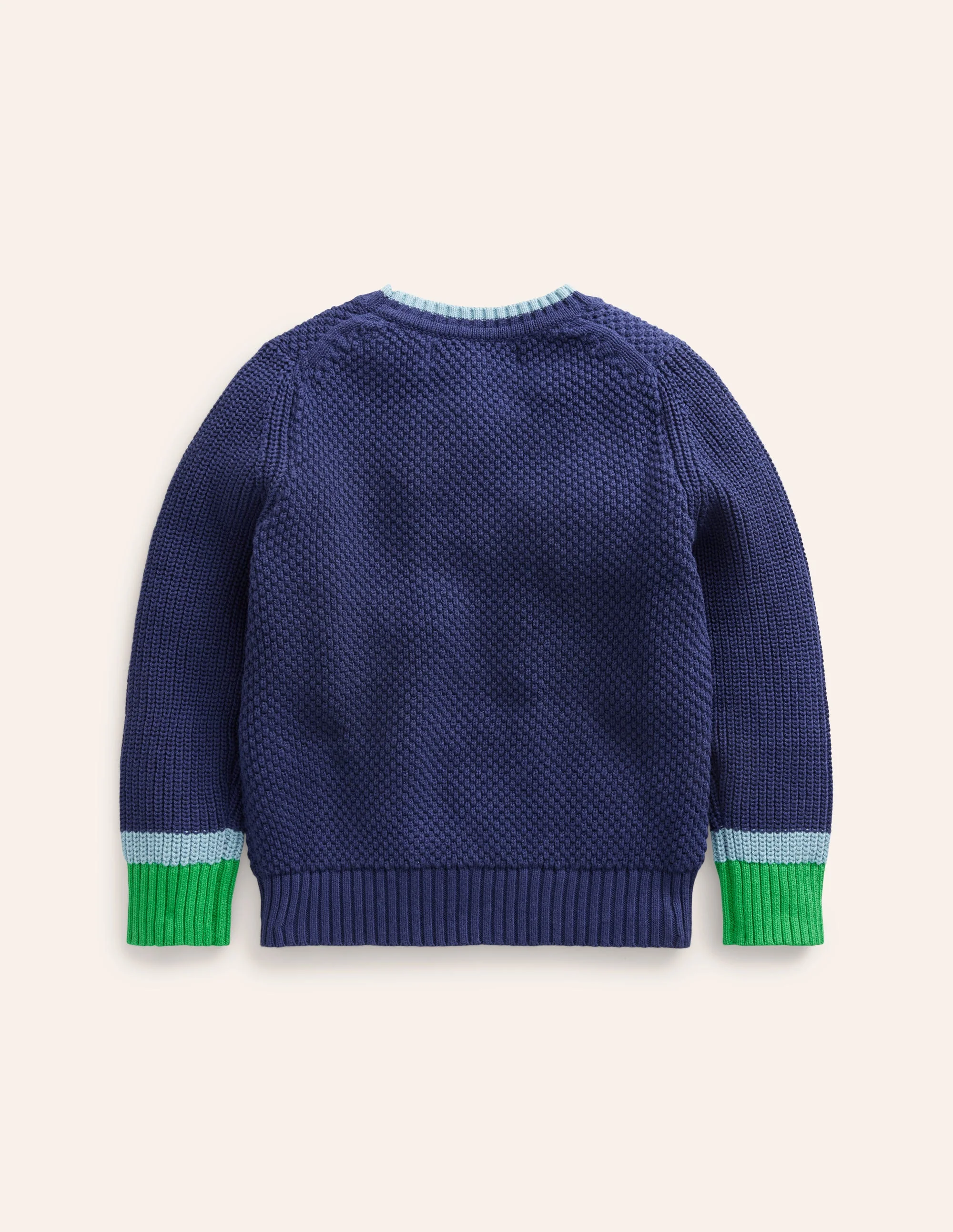 Grob gestrickter Baumwollpullover-Schuluniform-Marineblau - Image 2