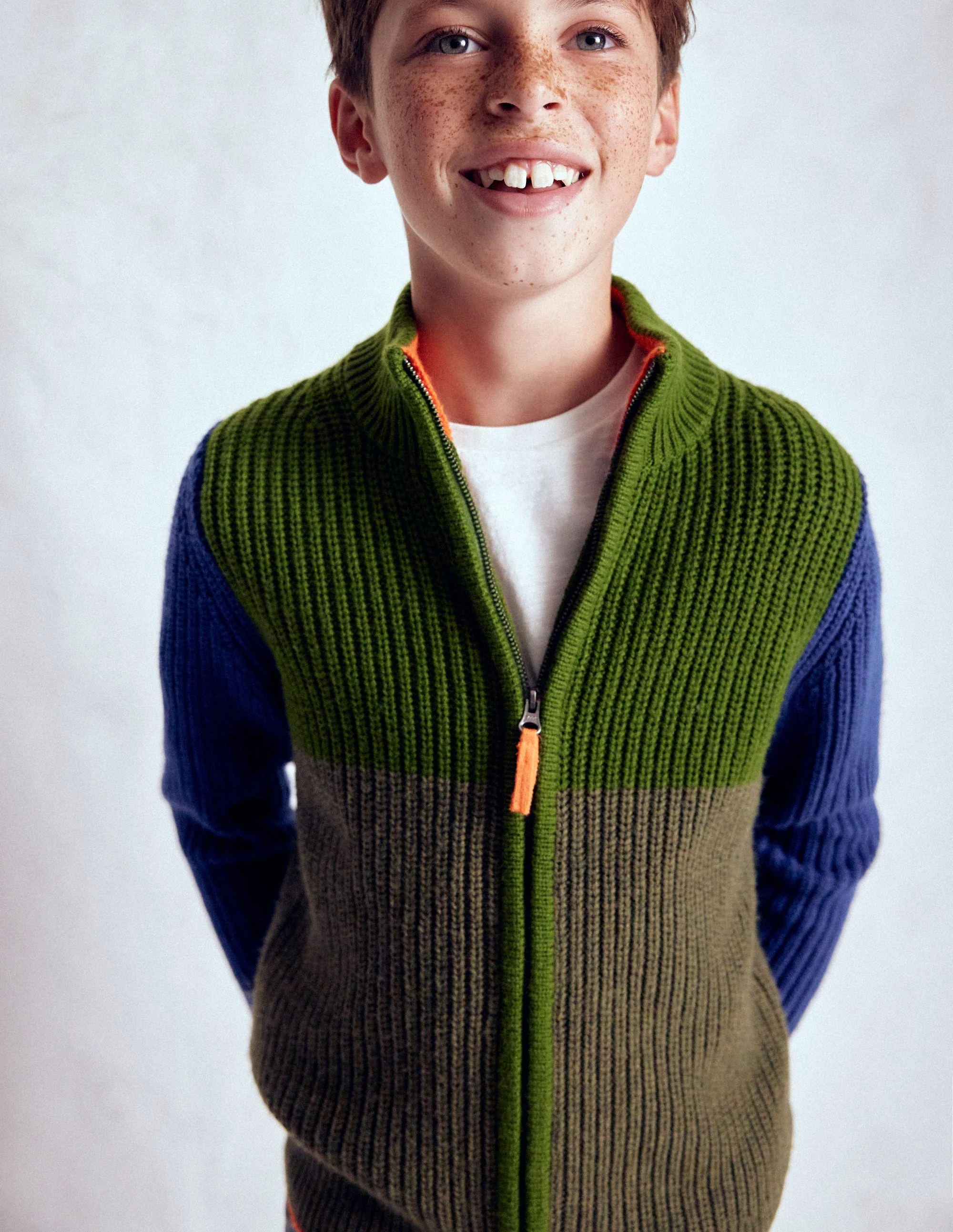 Grobstrickpullover mit Reißverschluss-GRÜN - Image 4