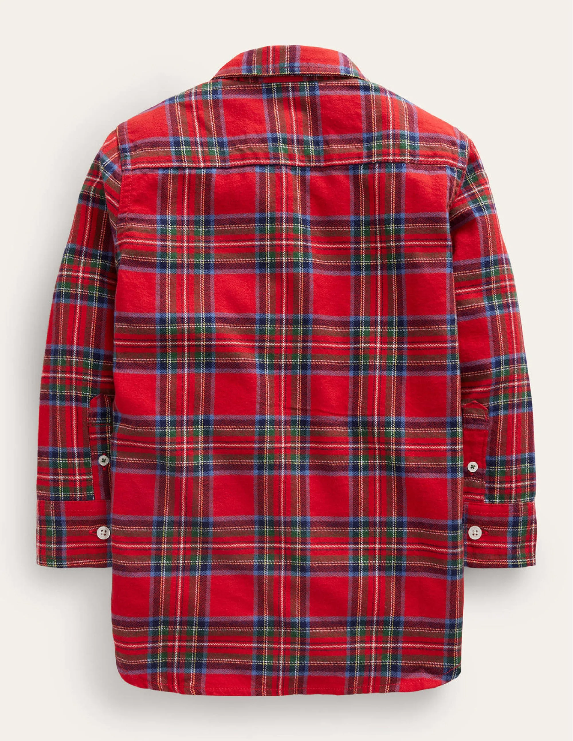 Hemd aus gebürstetem Flanell-Rot / Blau Kariert - Image 2