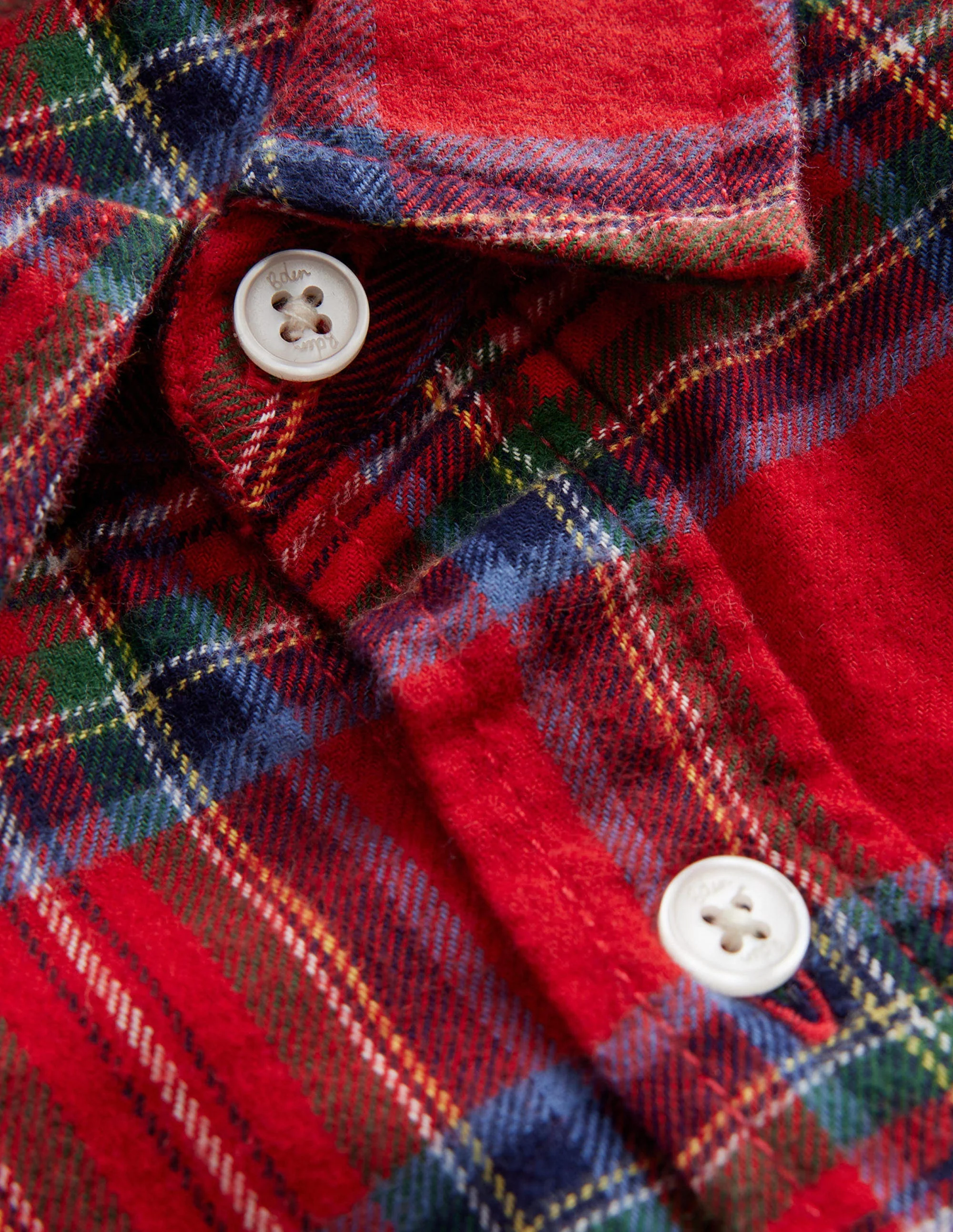 Hemd aus gebürstetem Flanell-Rot / Blau Kariert - Image 3
