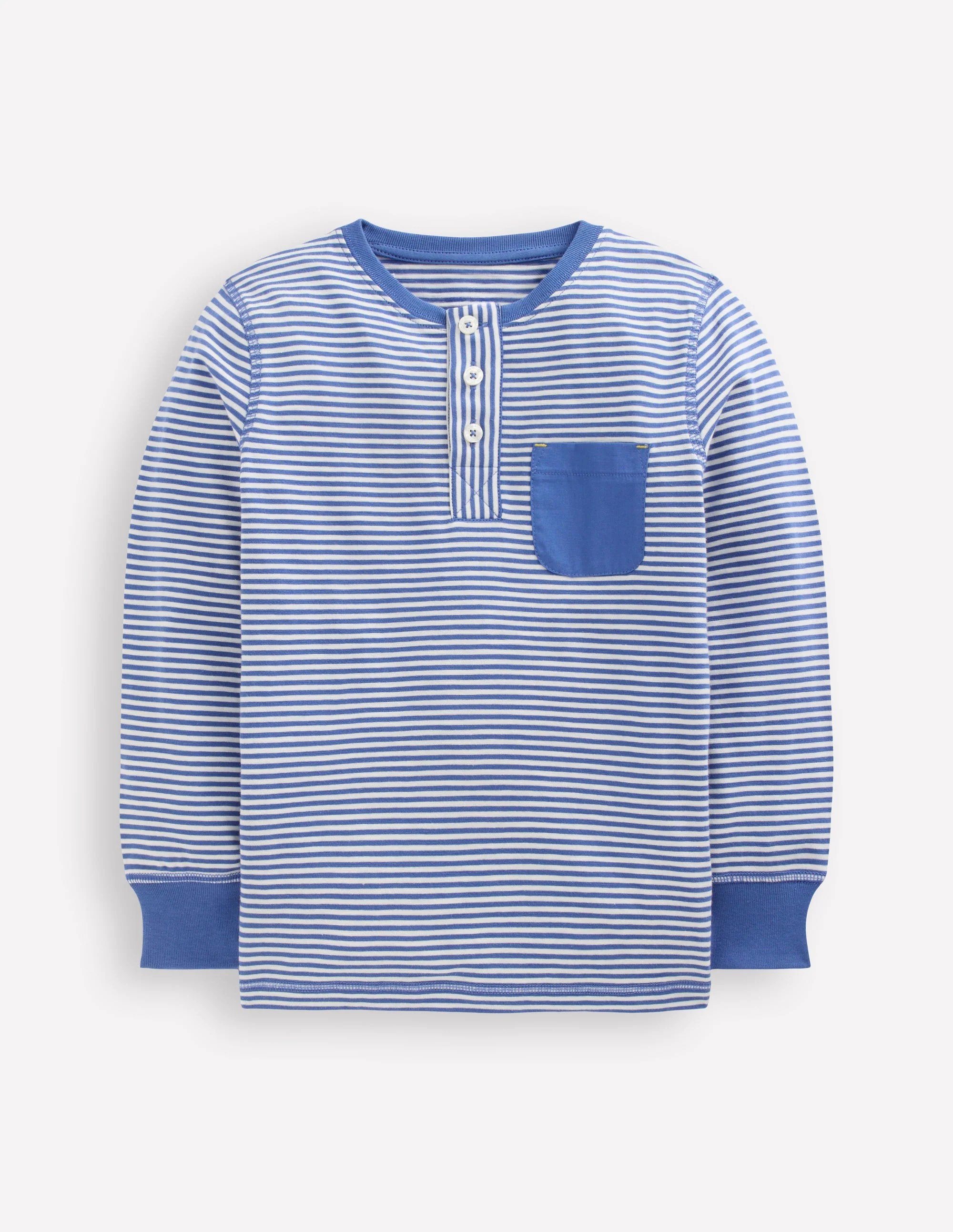 Henley-T-Shirt für den Alltag-Blauhäher Streifen