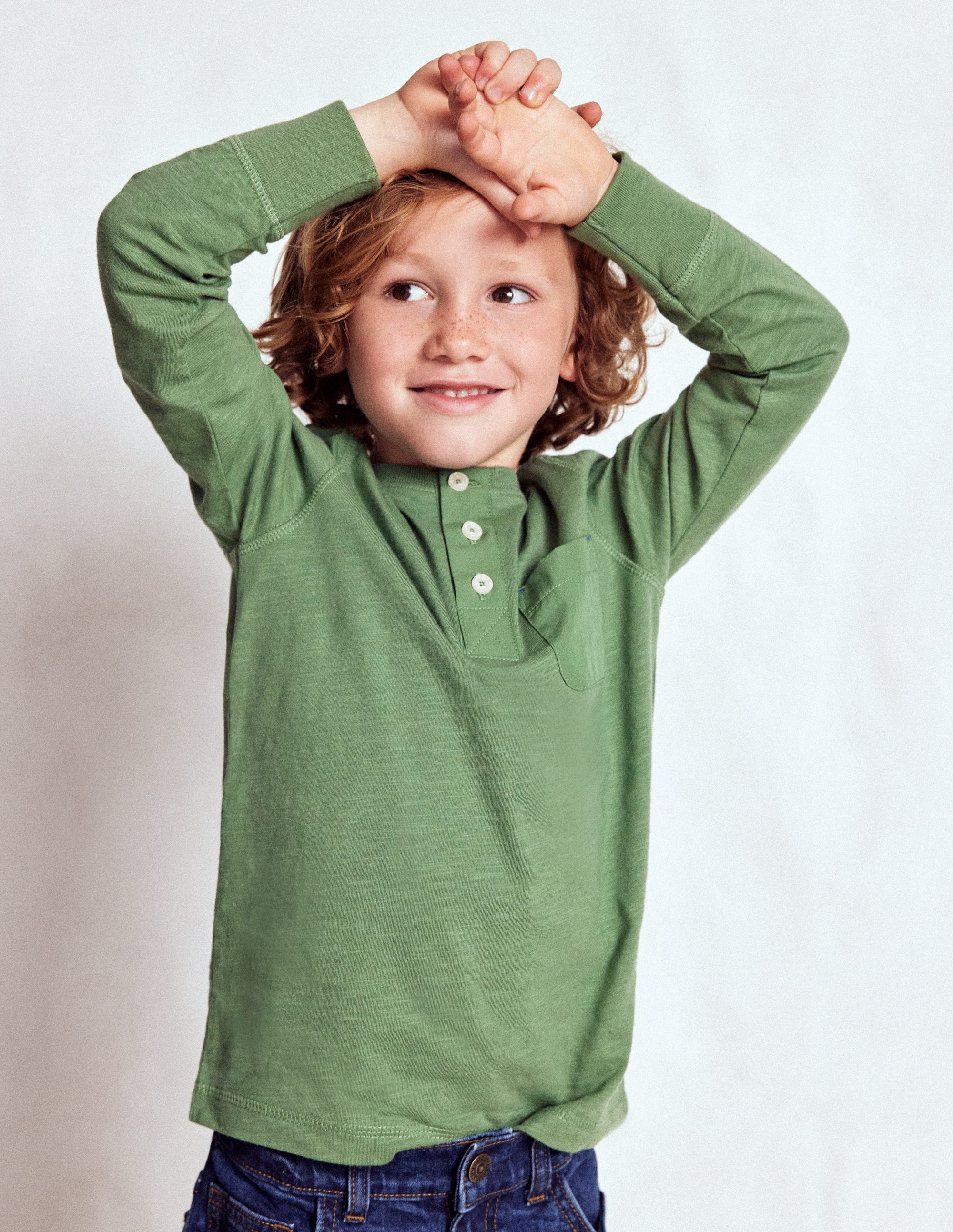 Henley-T-Shirt für den Alltag-Krötengrün - Image 3