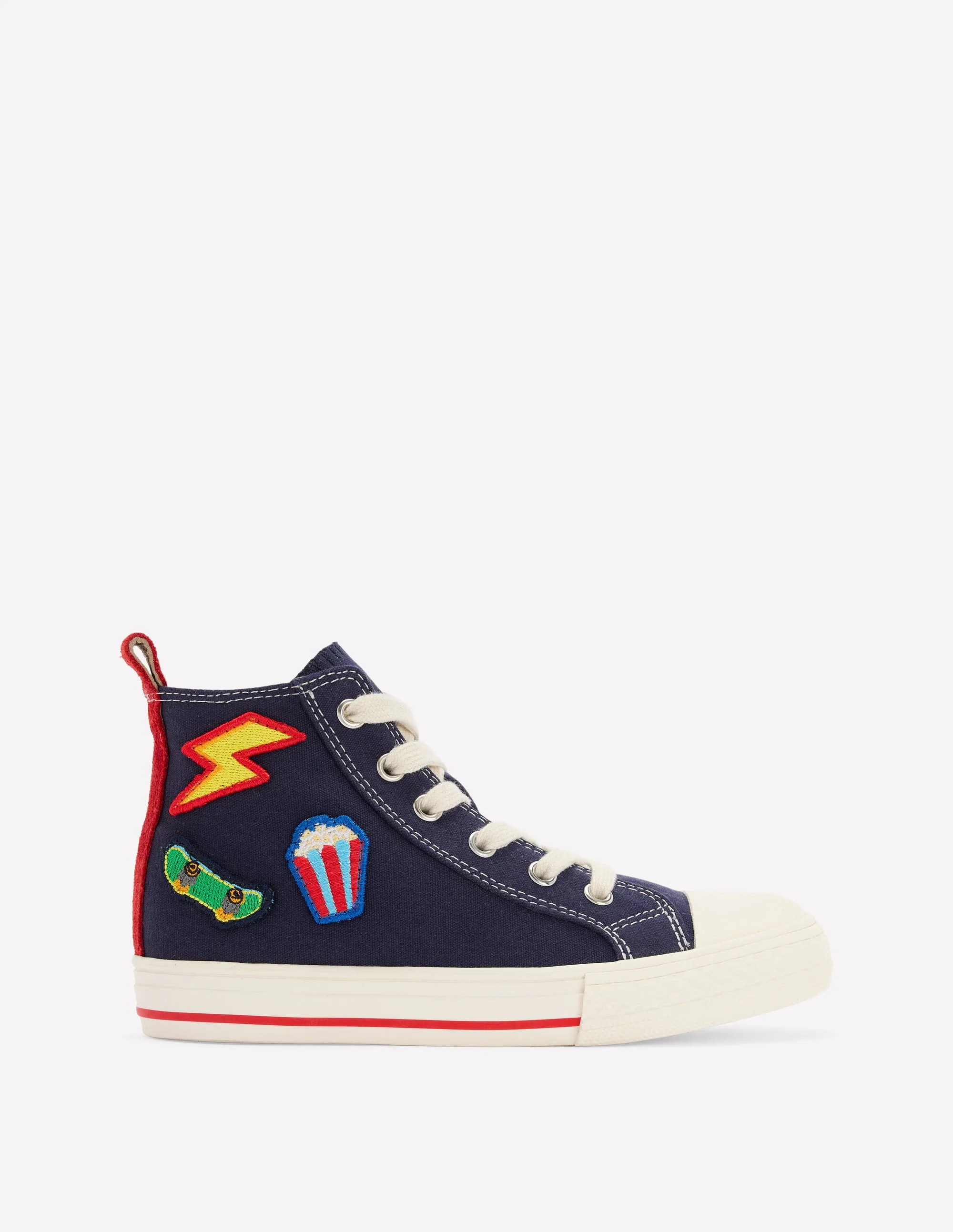Hochgeschnittene Canvas-Sneaker-Originelle Aufnäher