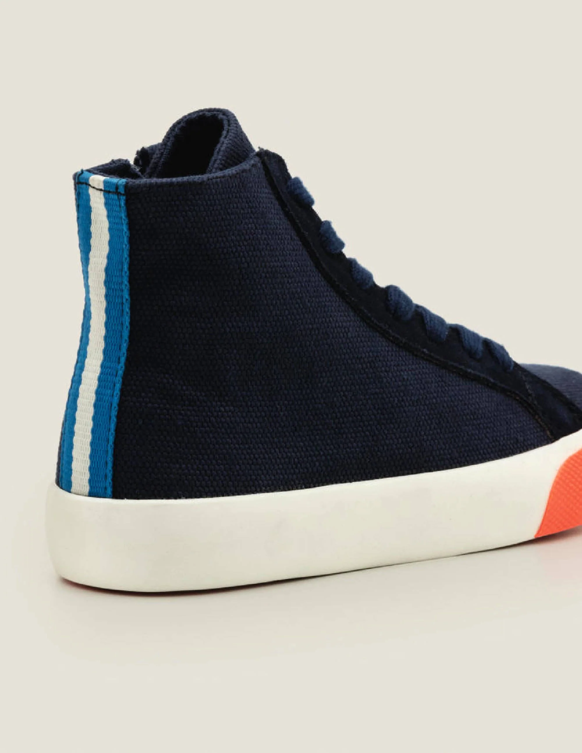 Hochgeschnittene Leinenschuhe mit Kontrastfarben-Navy - Image 3