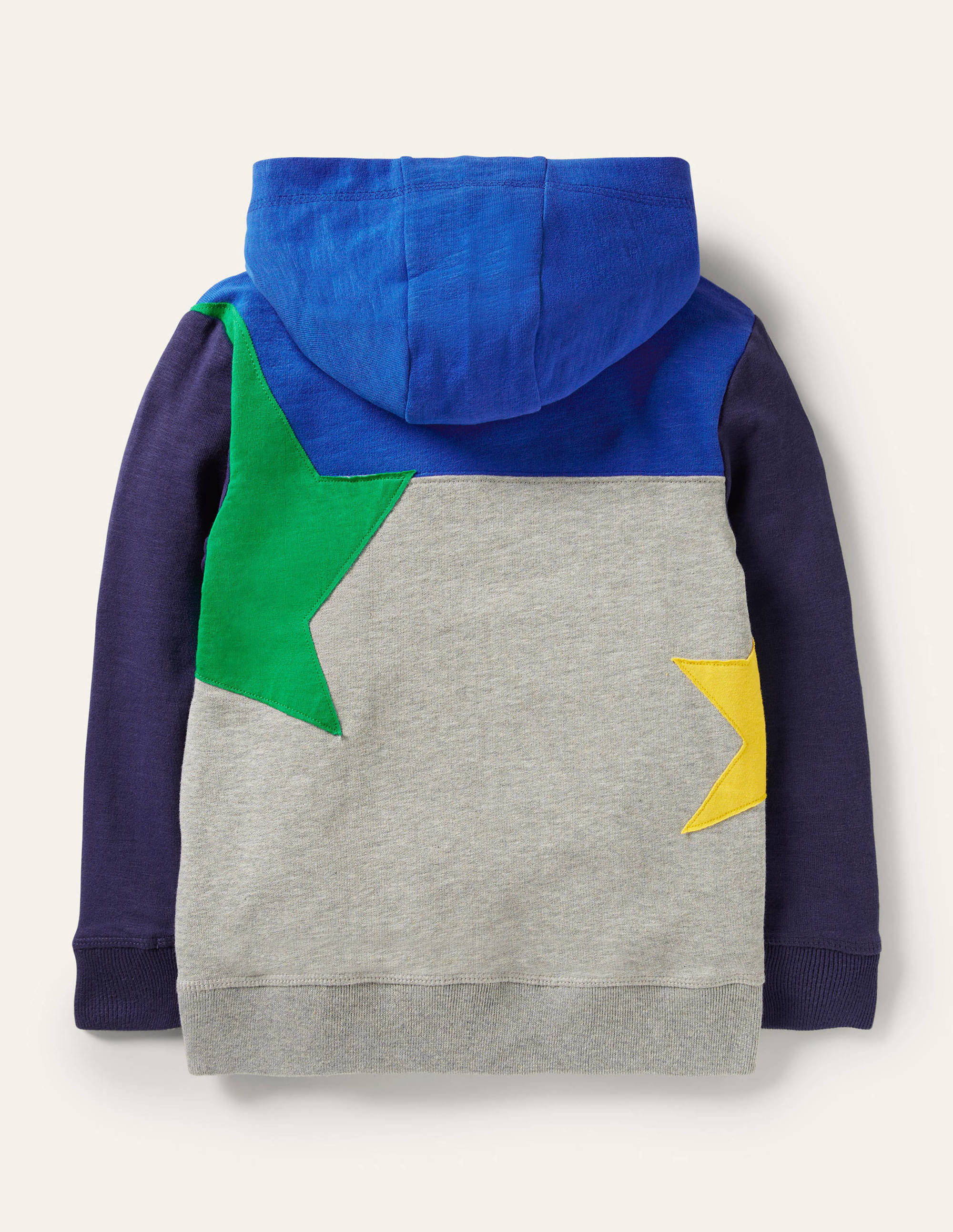 Hoodie mit Blockfarben-Grau Meliert, Stern - Image 2
