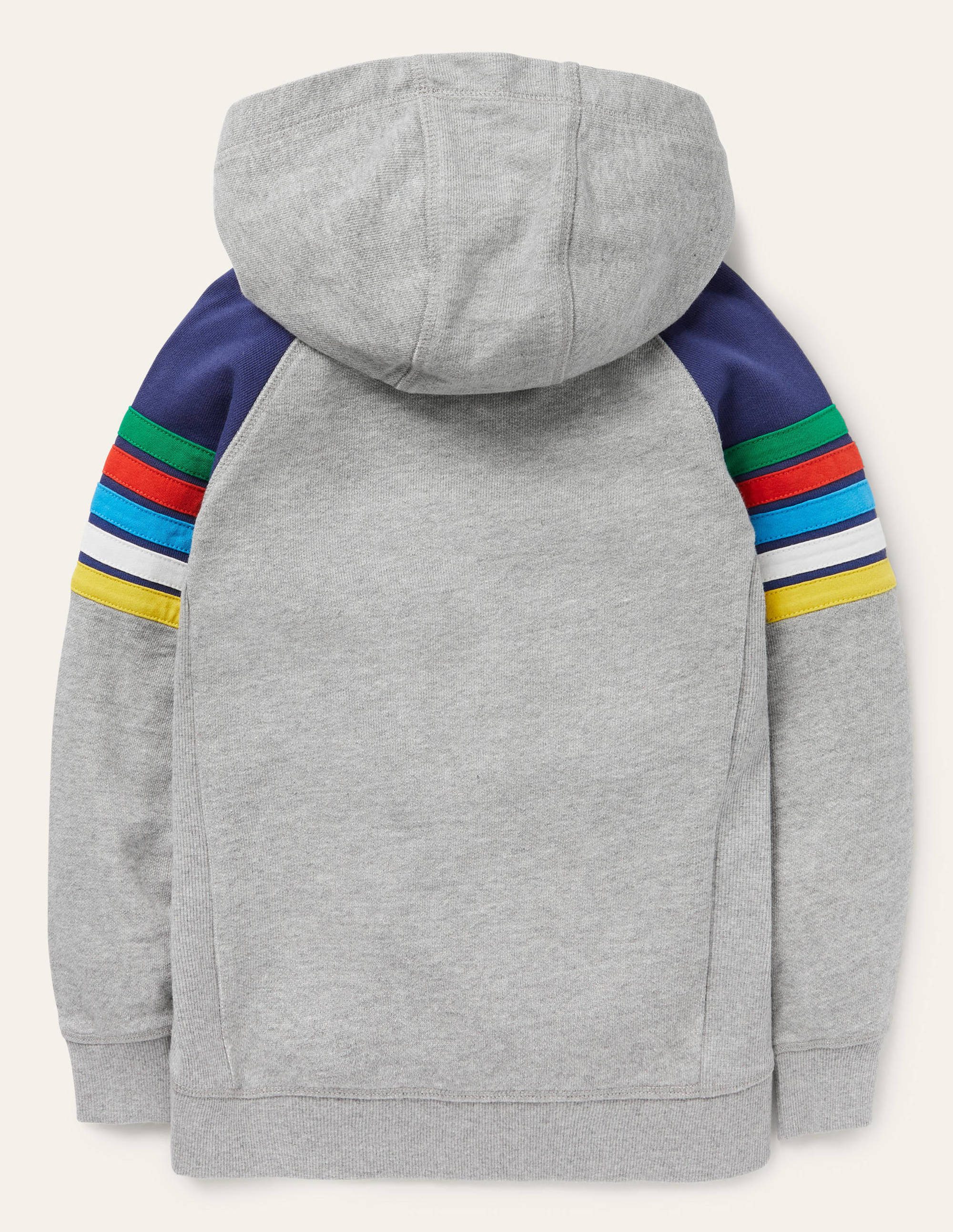 Hoodie mit Regenbogenstreifen-Grau Meliert, Regenbogen - Image 2