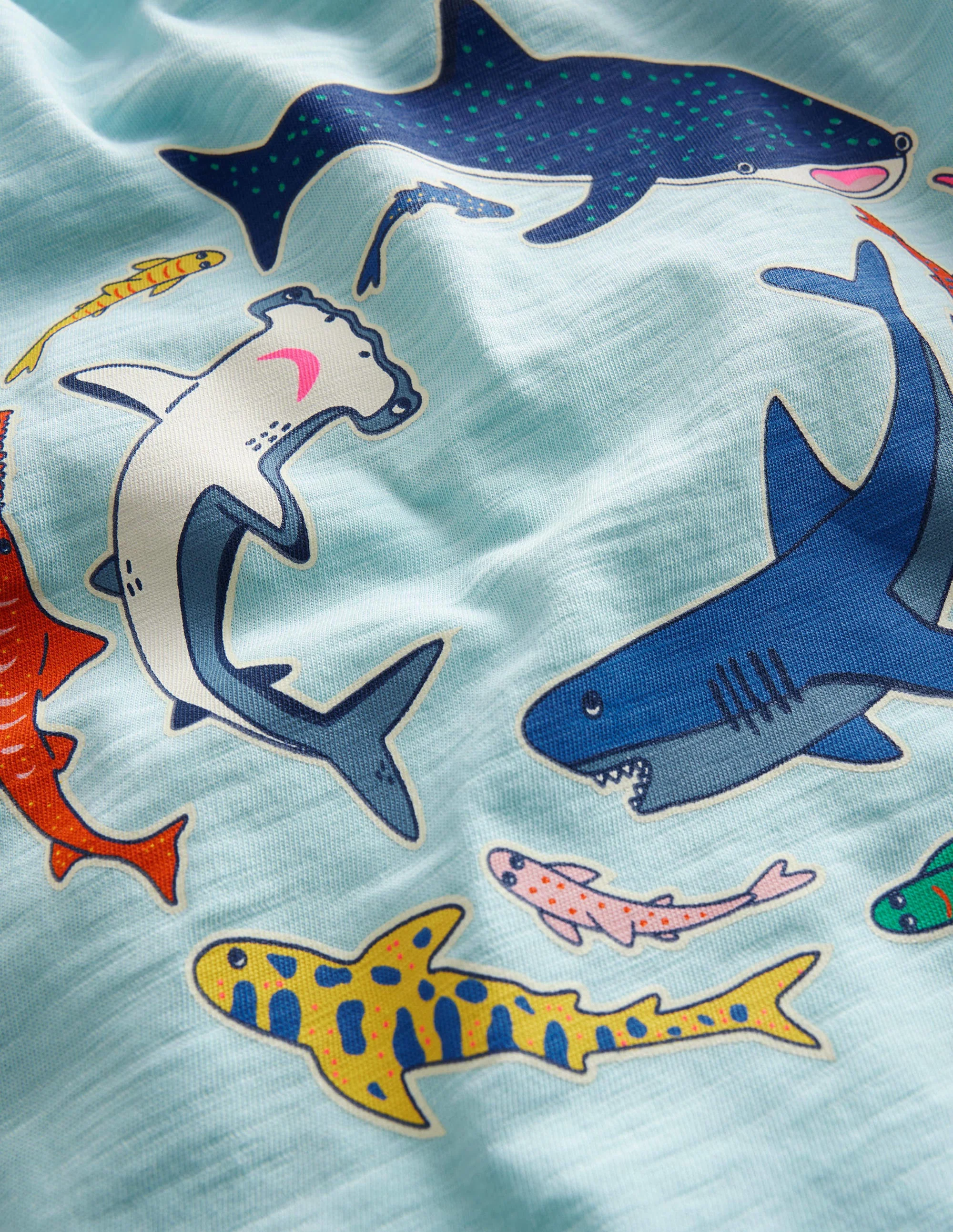 Im Dunkeln leuchtendes T-Shirt-Eisblau, Haie - Image 3