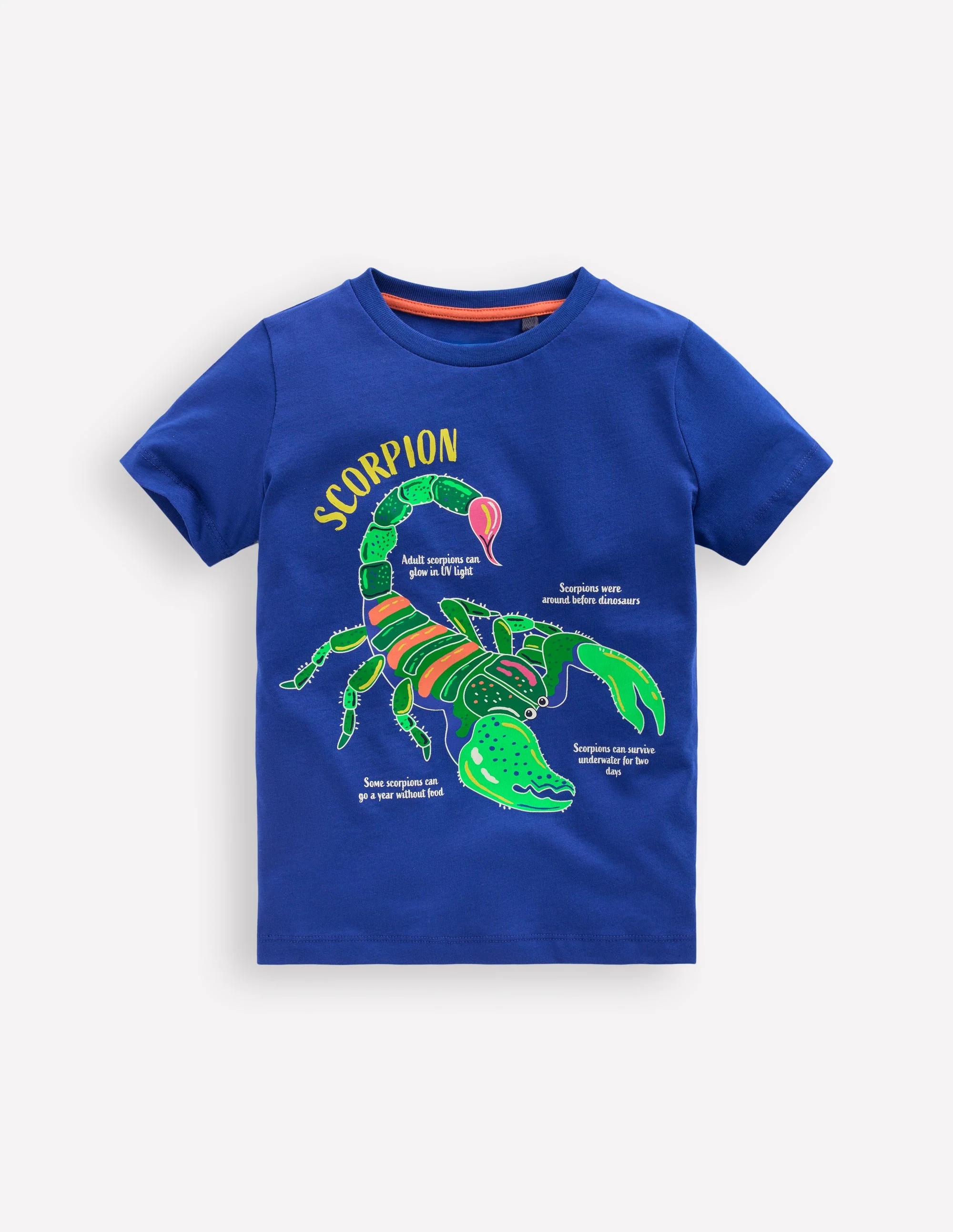 Im Dunkeln leuchtendes T-Shirt-Leuchtendes Blau Skorpion