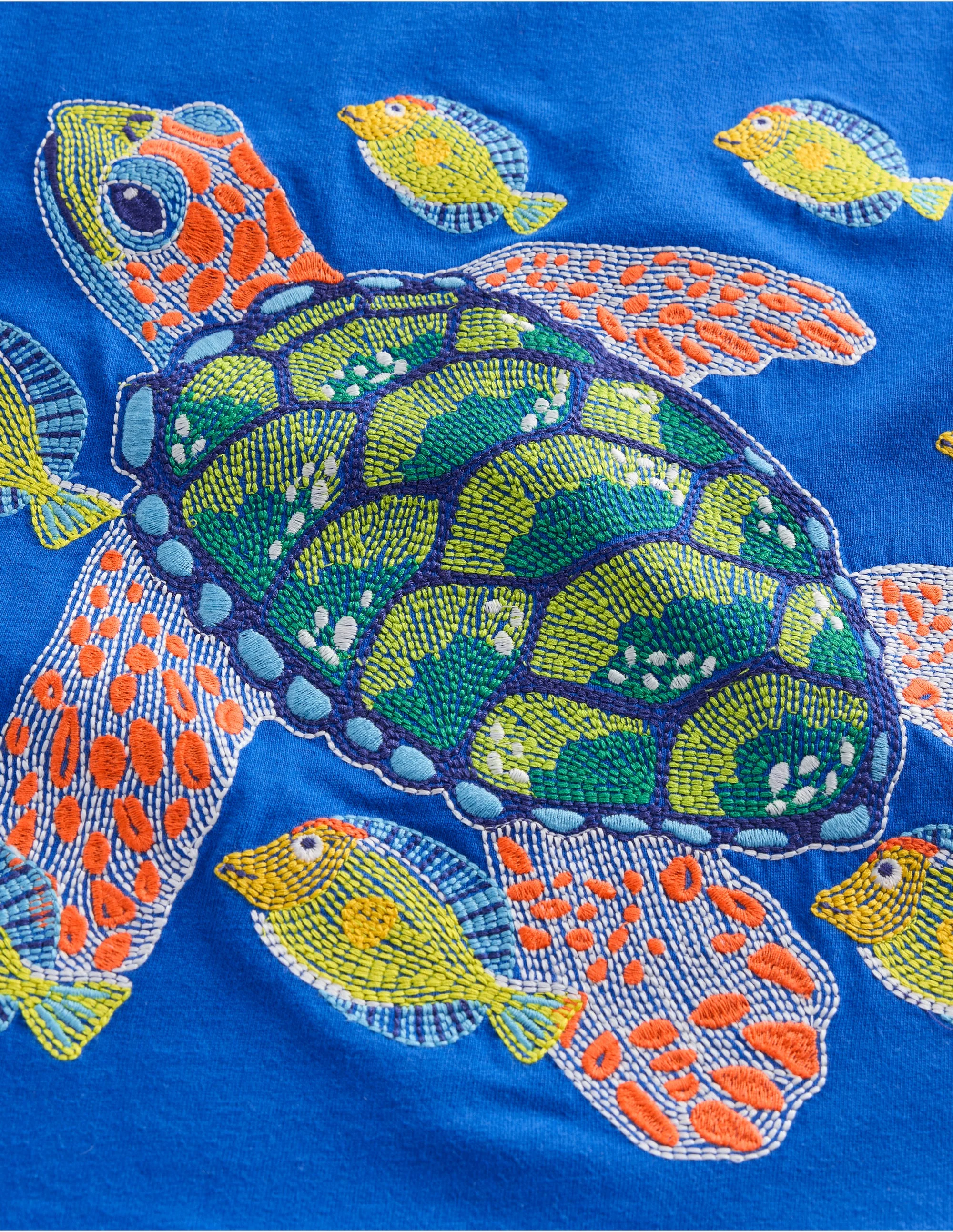 Im Dunkeln leuchtendes T-Shirt mit Superstitch-Galerieblau Schildkröte - Image 3