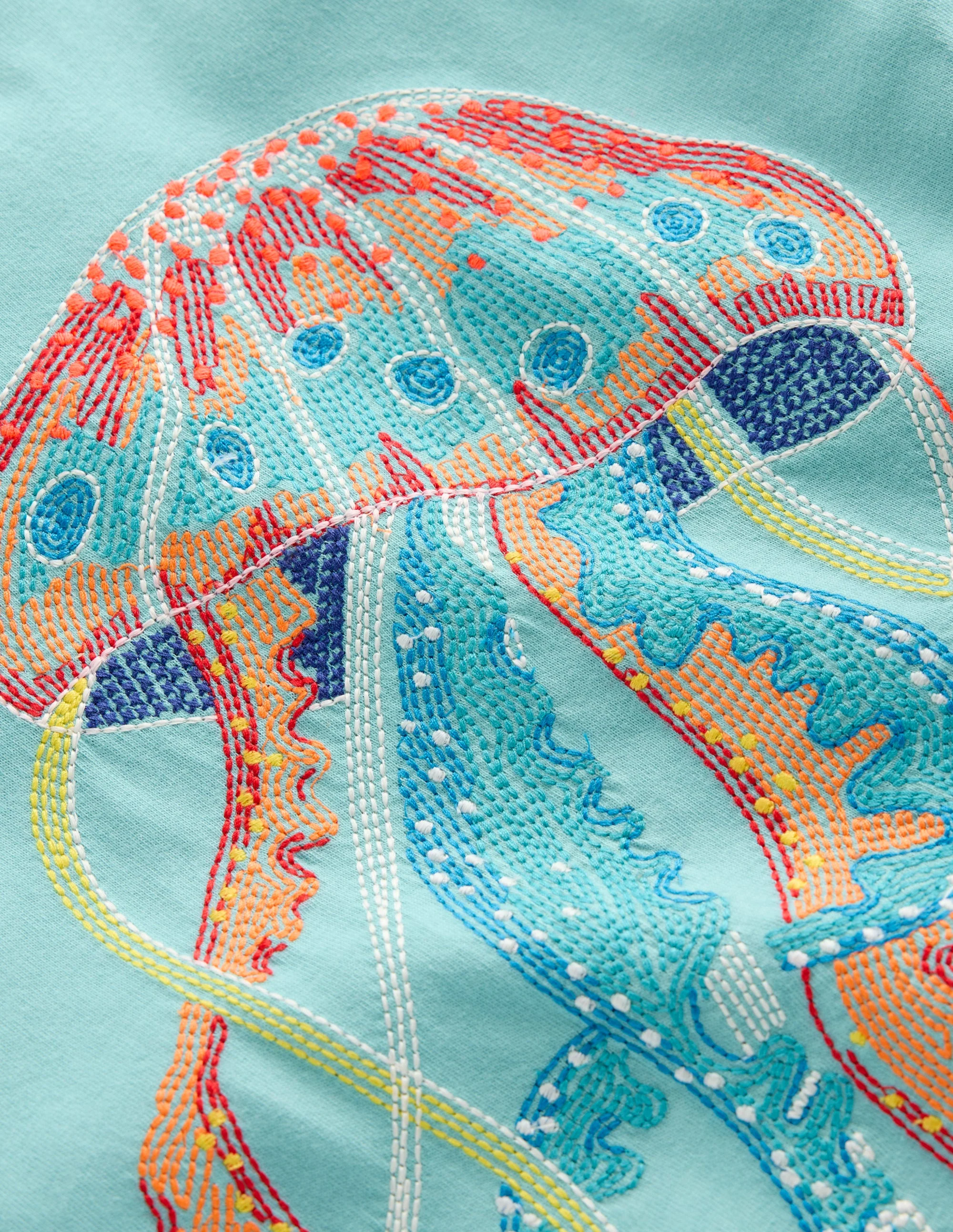 Im Dunkeln leuchtendes T-Shirt mit Superstitch-Karibikblau Qualle - Image 3