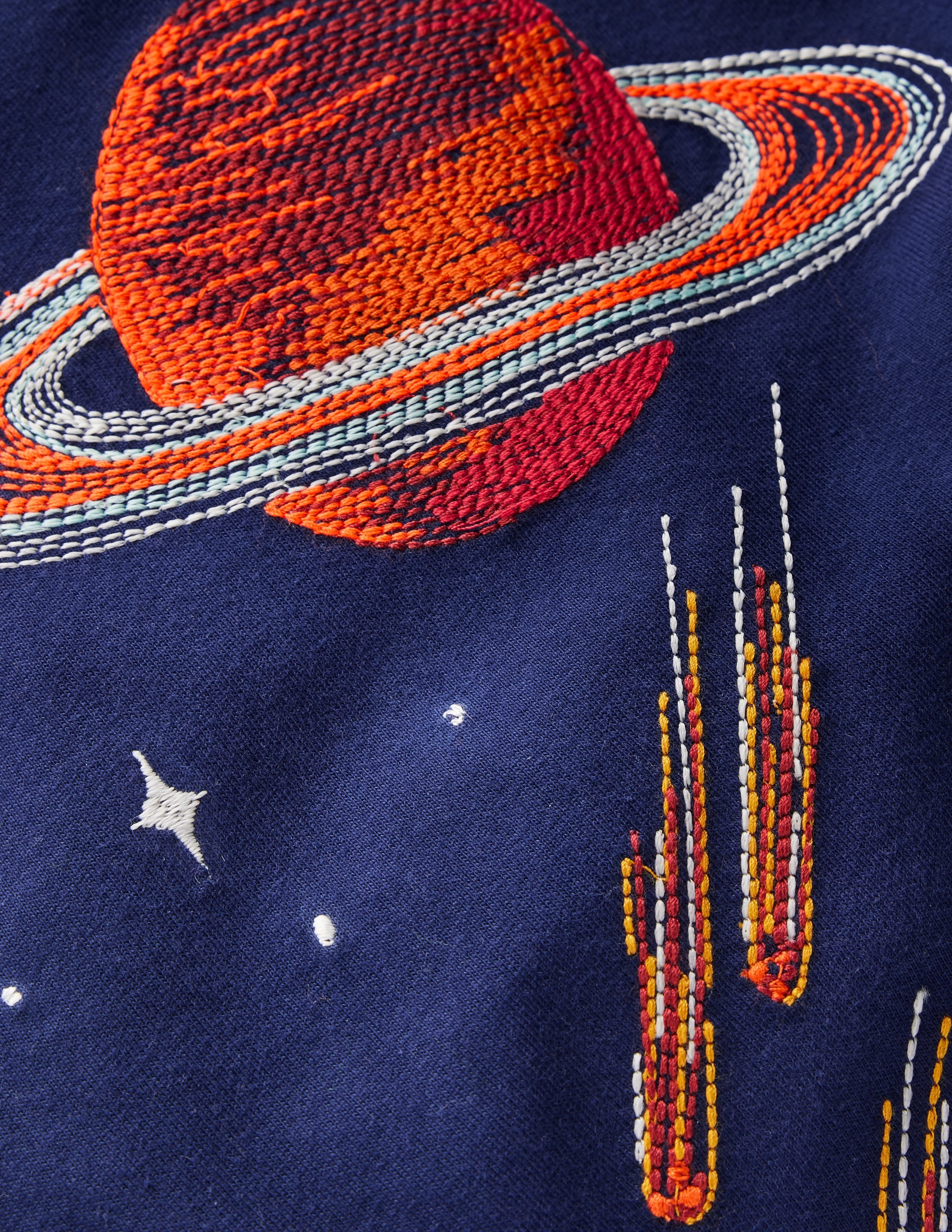 Im Dunkeln leuchtendes T-Shirt mit Superstitch-Mittelalterliches Blau Planeten - Image 3