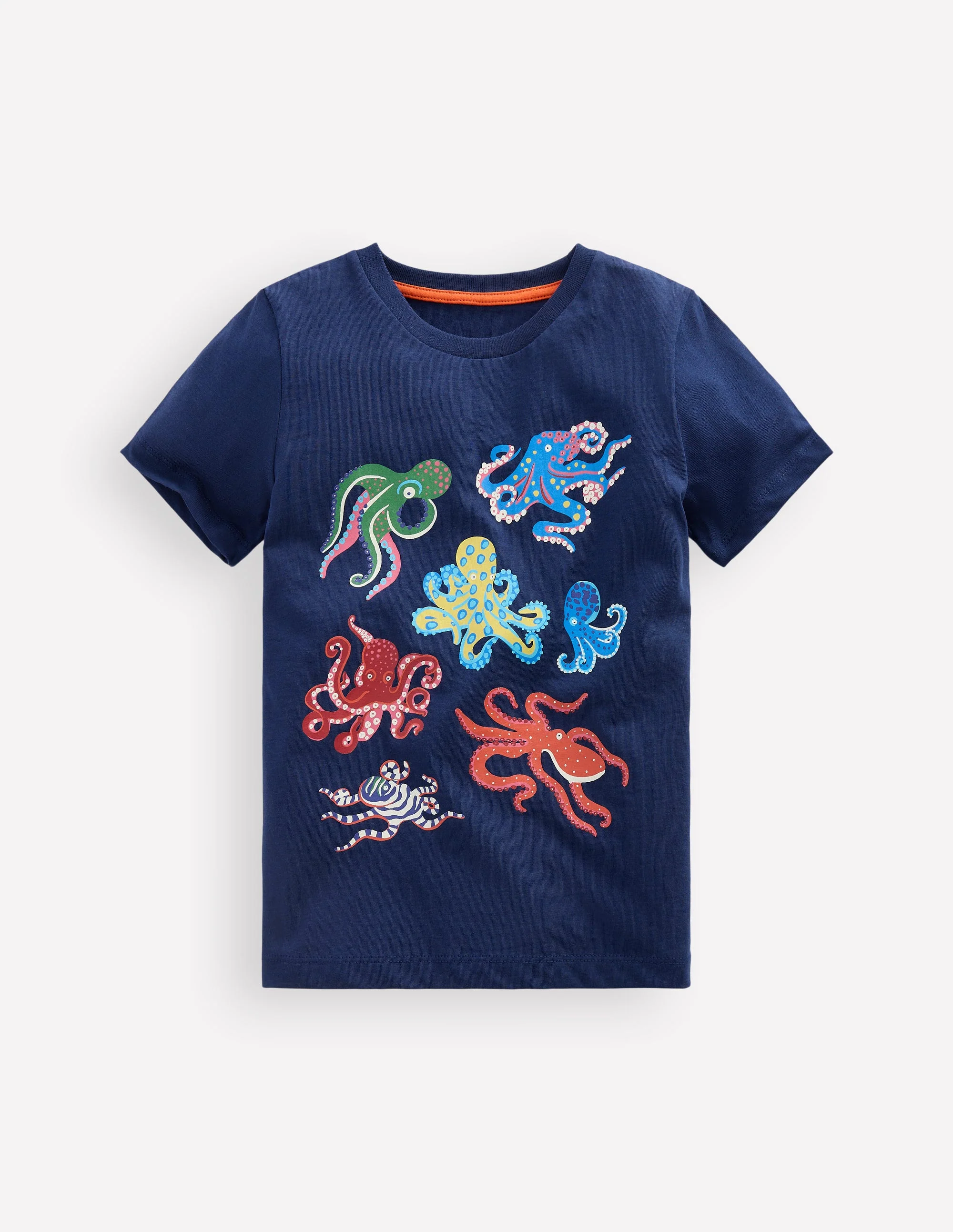 Im Dunkeln leuchtendes T-Shirt-Mittelalterliches Blau Oktopus