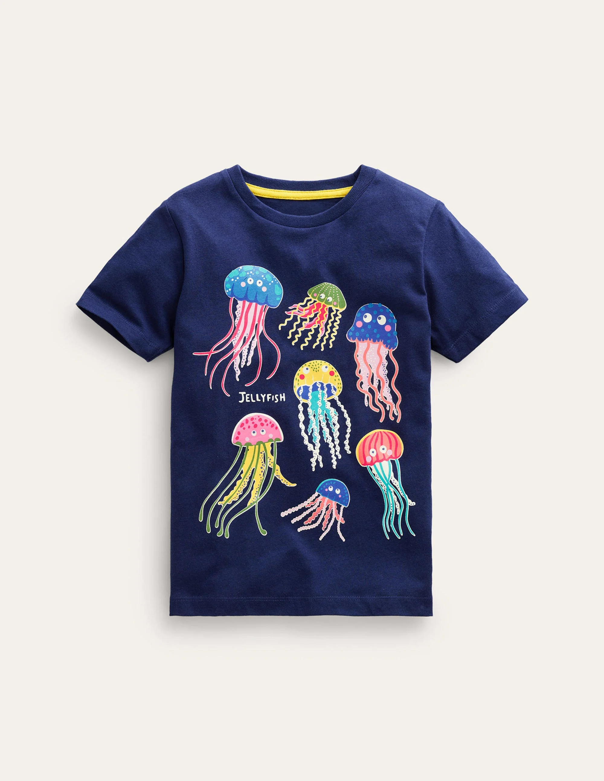 Im Dunkeln leuchtendes T-Shirt-Schuluniform-Marineblau Quallen
