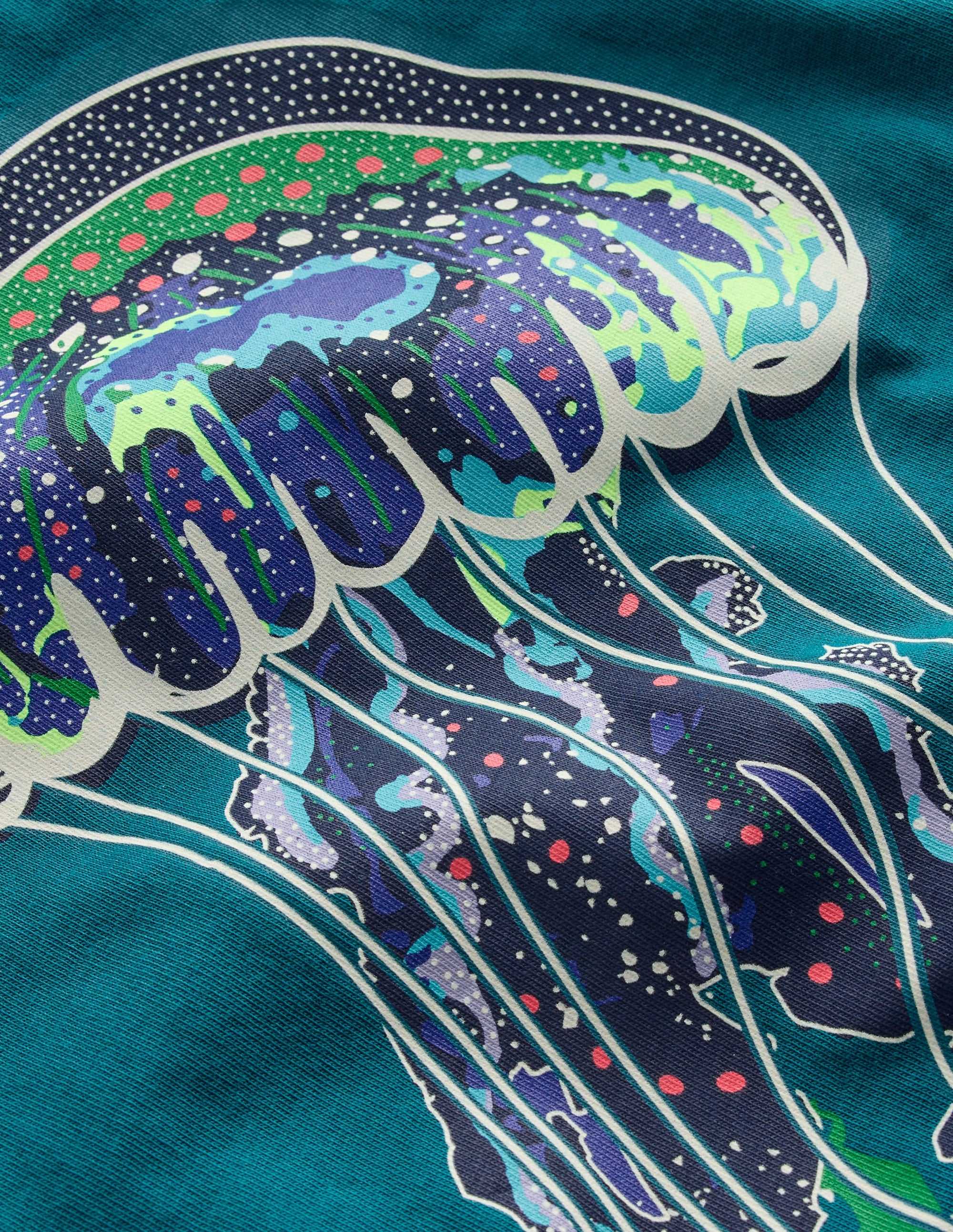 Im Dunkeln leuchtendes T-Shirt-Tiefseeblau Qualle - Image 3