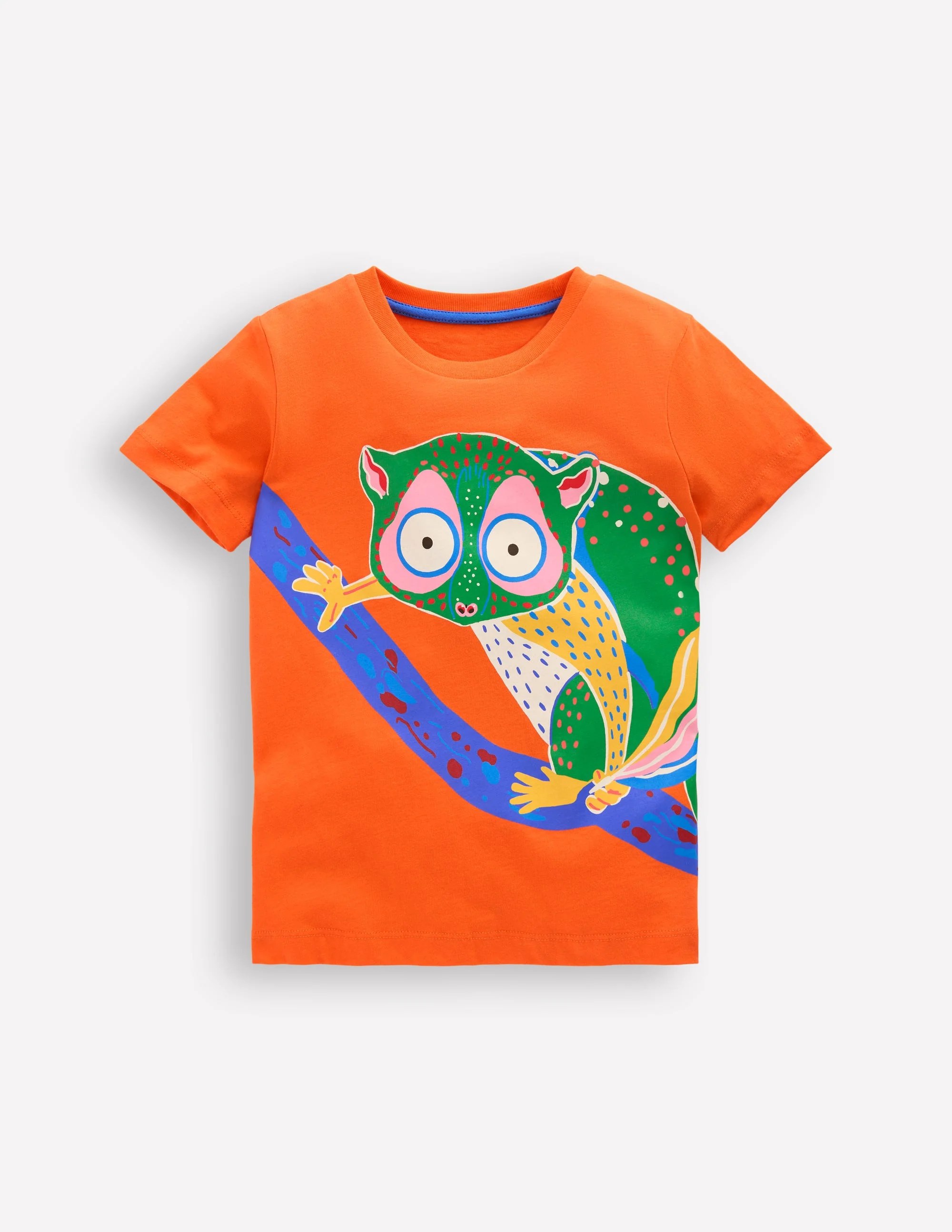 Im Dunkeln leuchtendes T-Shirt-Tonorange Dschungelbaby