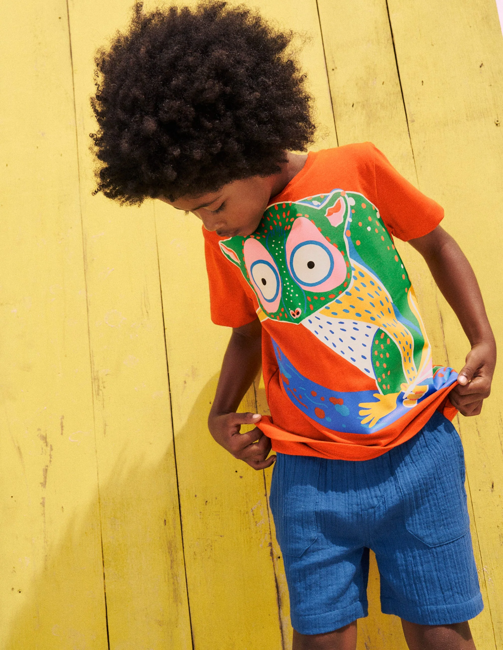 Im Dunkeln leuchtendes T-Shirt-Tonorange Dschungelbaby - Image 4