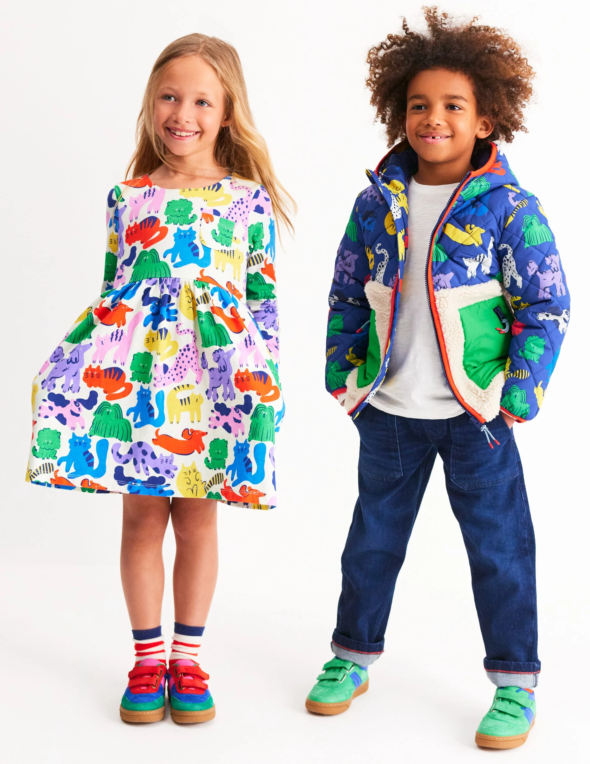 Jacke aus Teddyfell-Mix-Regenbogen Haustiere - Image 6