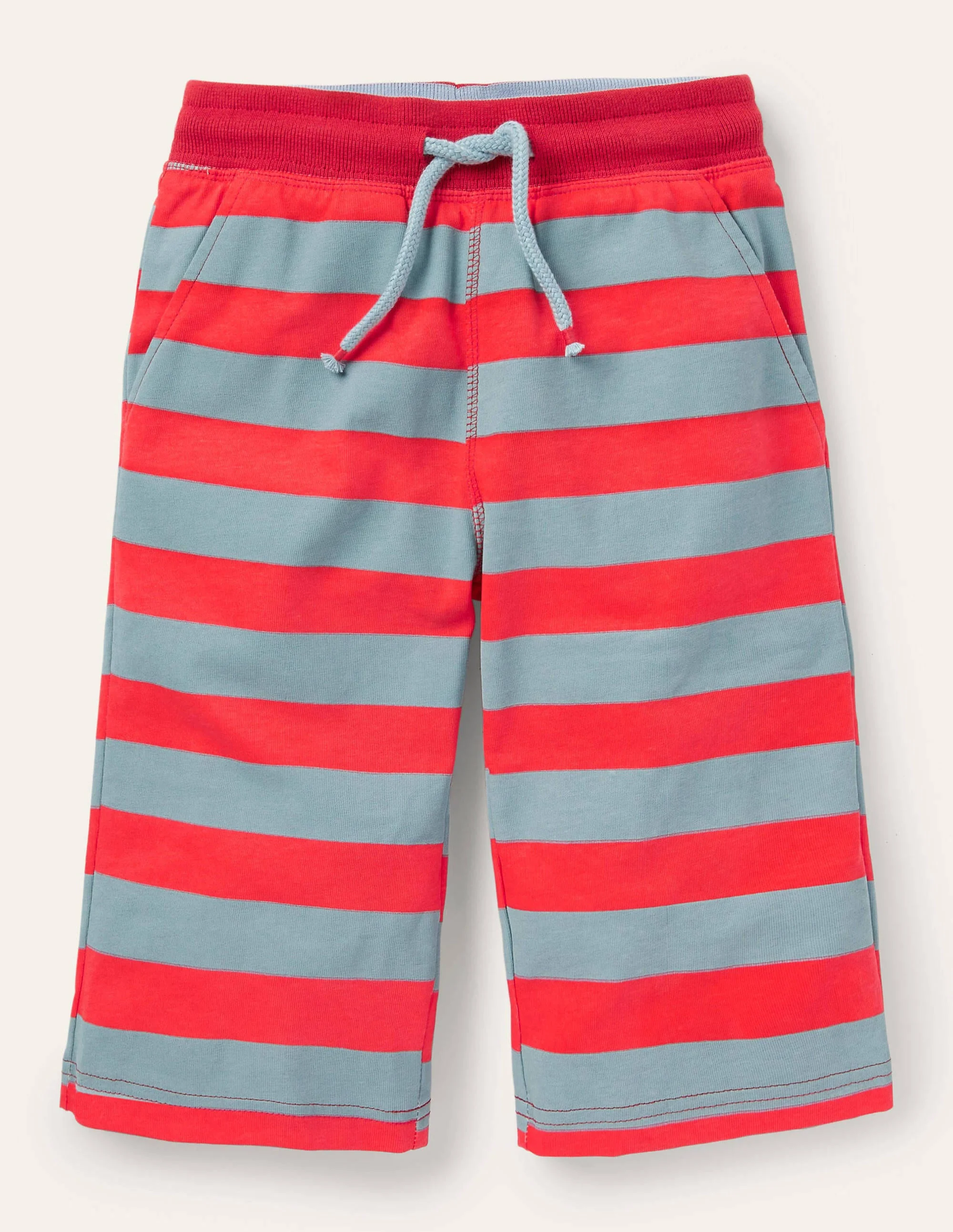 Jersey-Baggyhose-Erdbeerkuchenrot/Nebelblau