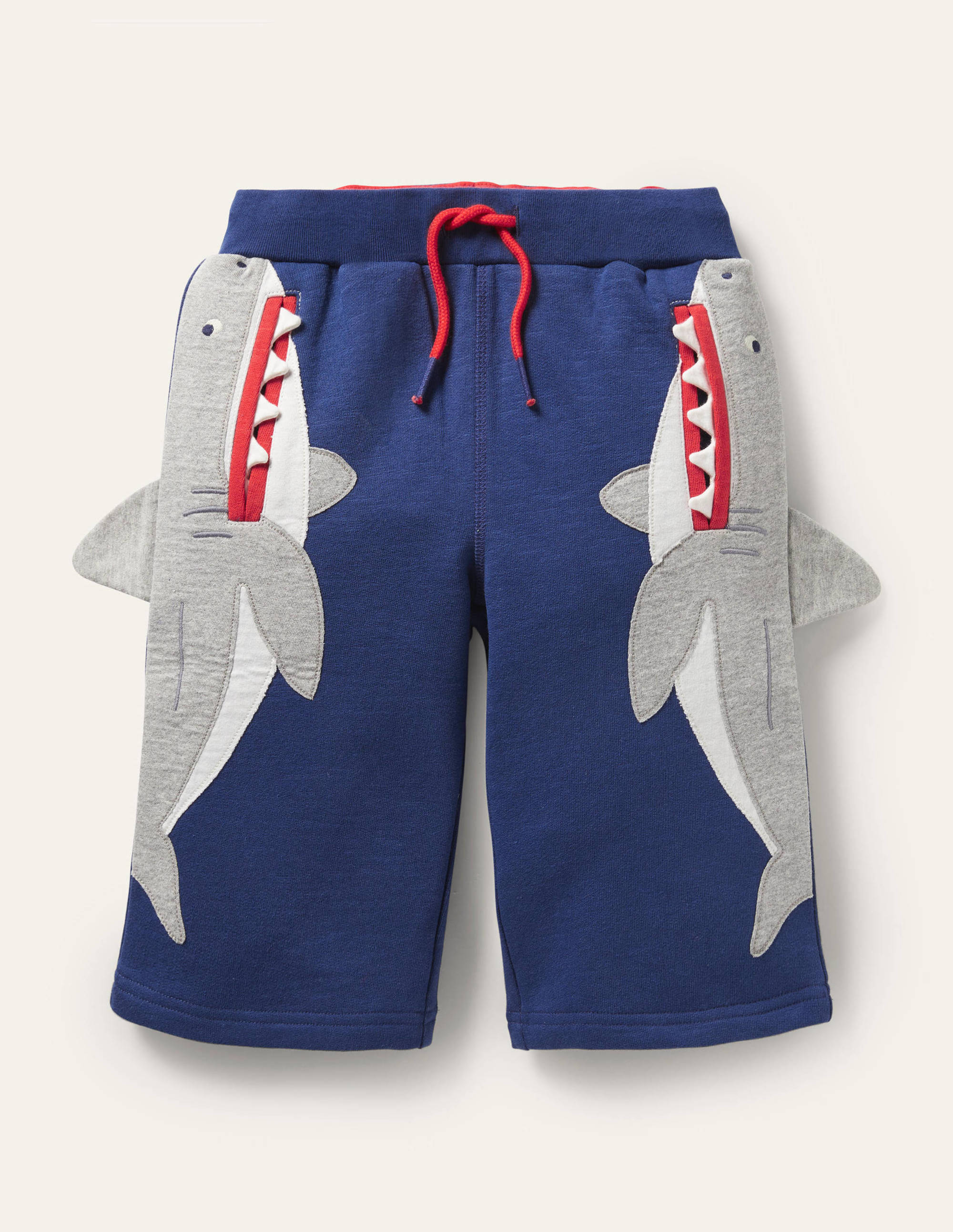 Jersey-Baggyhose mit Applikation-Segelblau, Haie