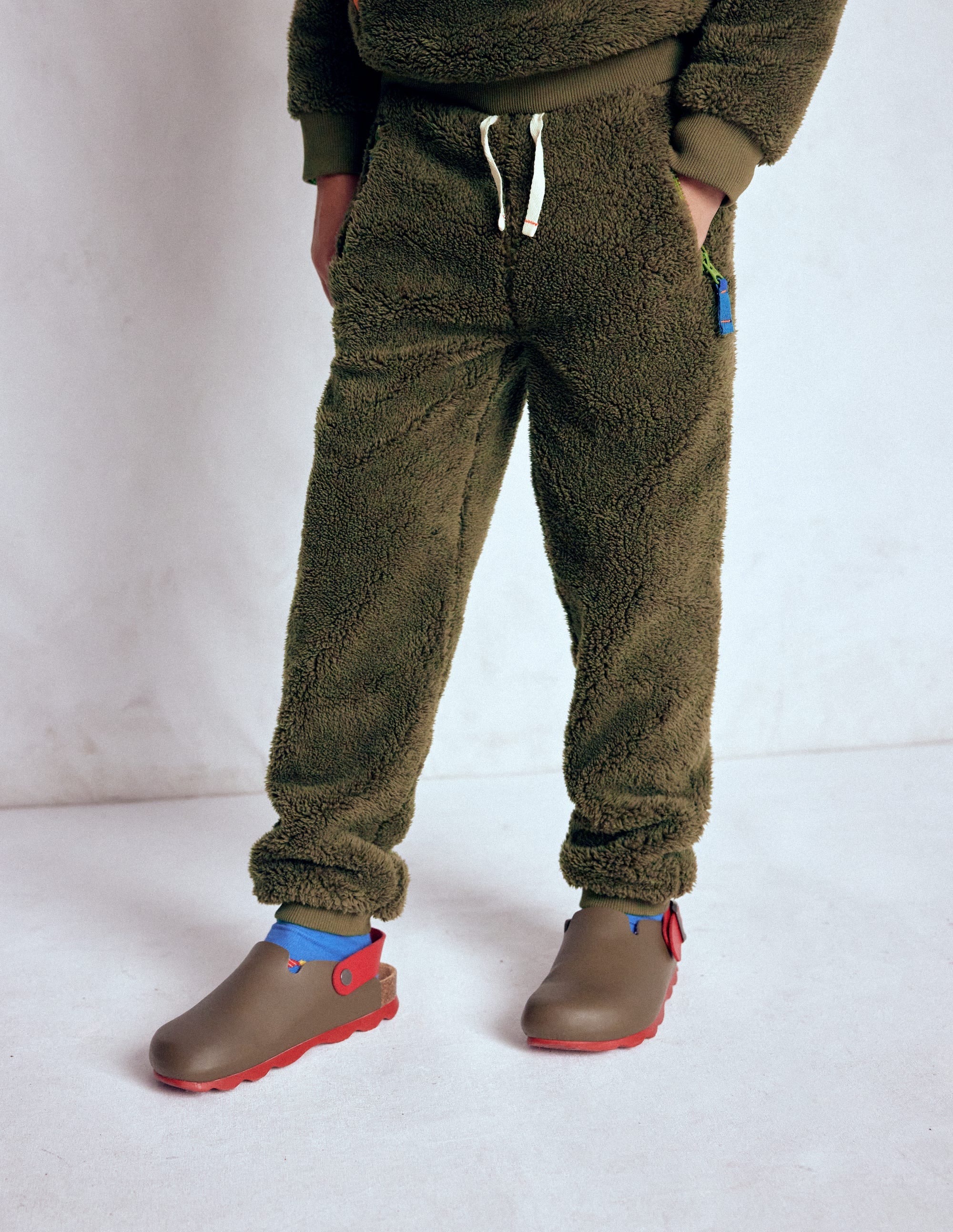 Jogginghose aus Fleece-Blasses Khaki - Image 2