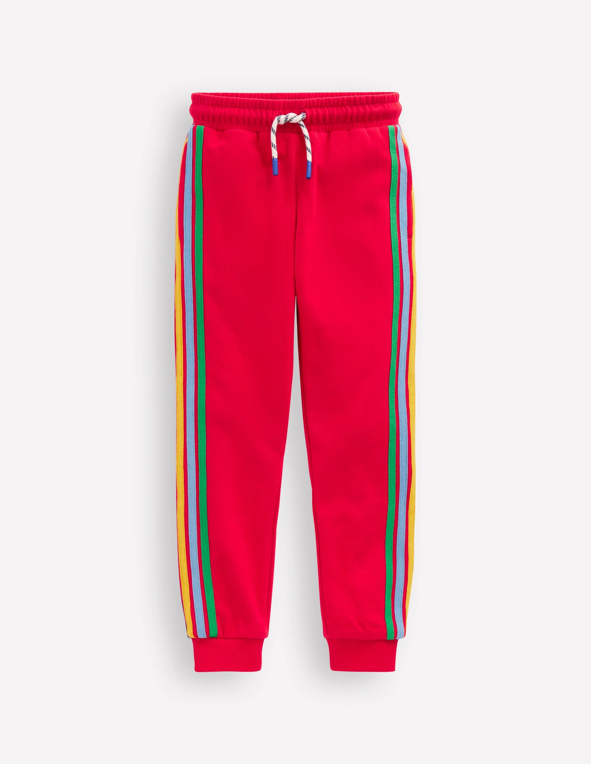 Jogginghose mit Streifen in Regenbogenfarben-Mohnblumenrot