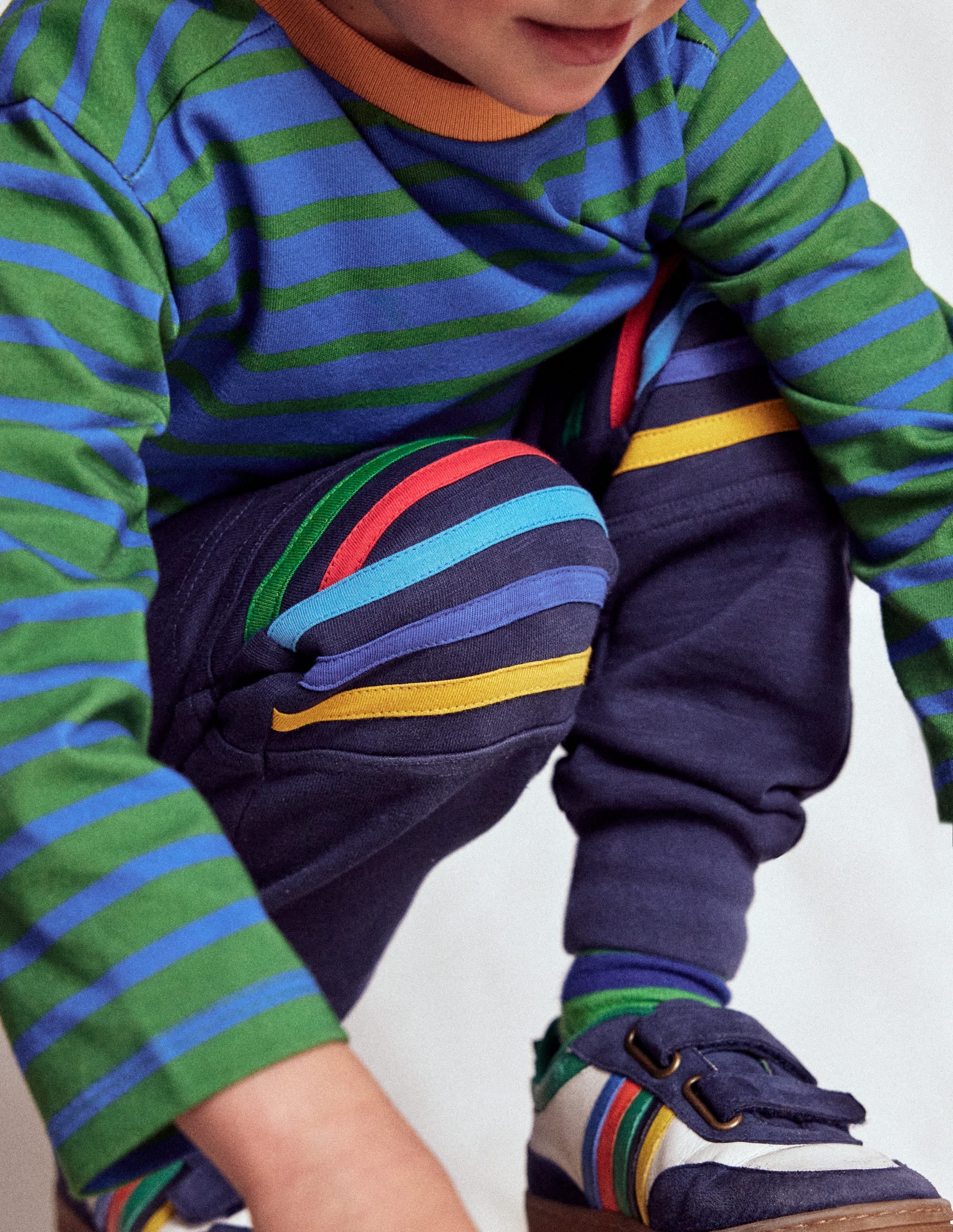 Jogginghose mit verstärktem Knie-Aristocratic Blue/ Ivory Stripe - Image 4
