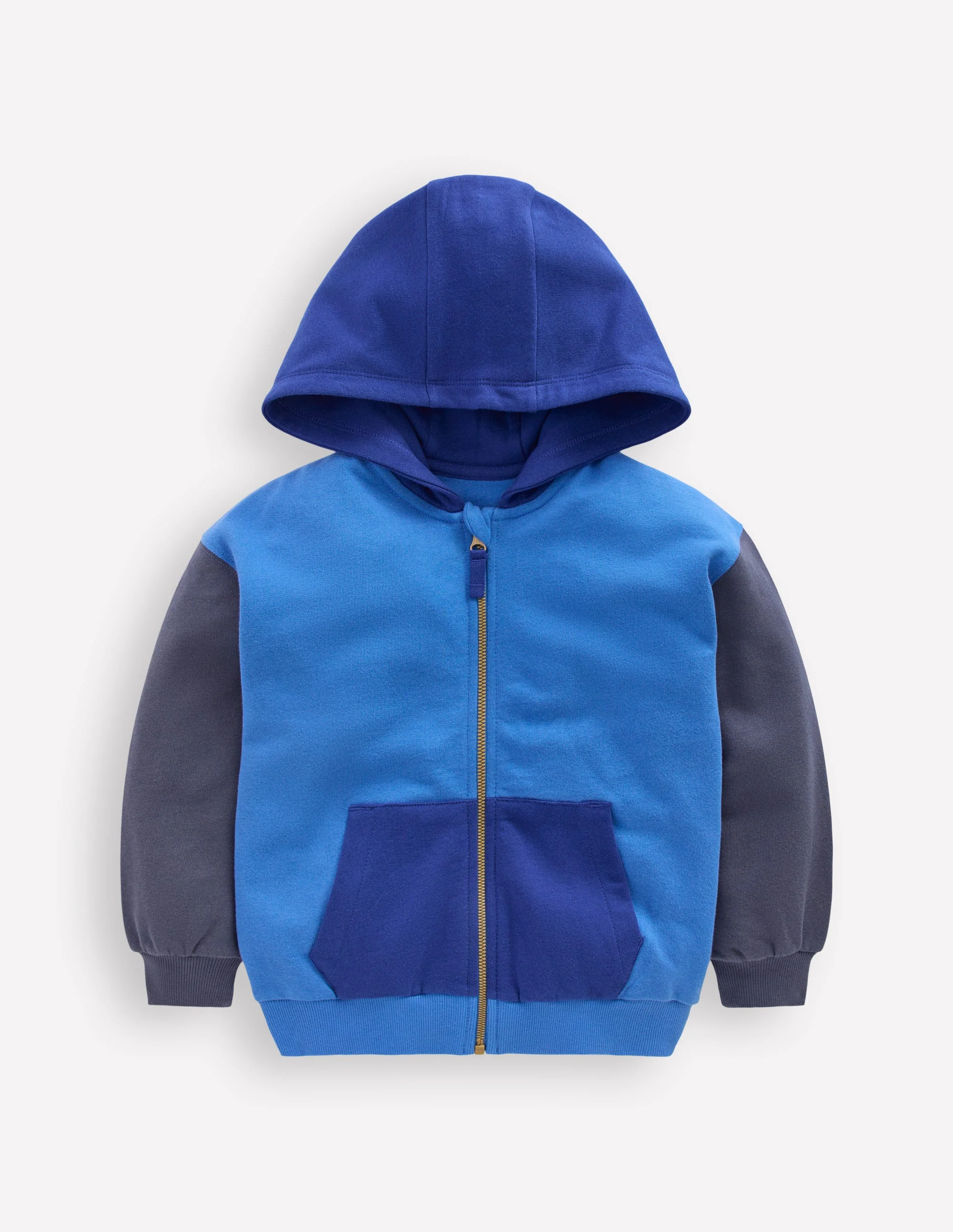 Kapuzenjacke in Blockfarben-Blau Kuddelmuddel
