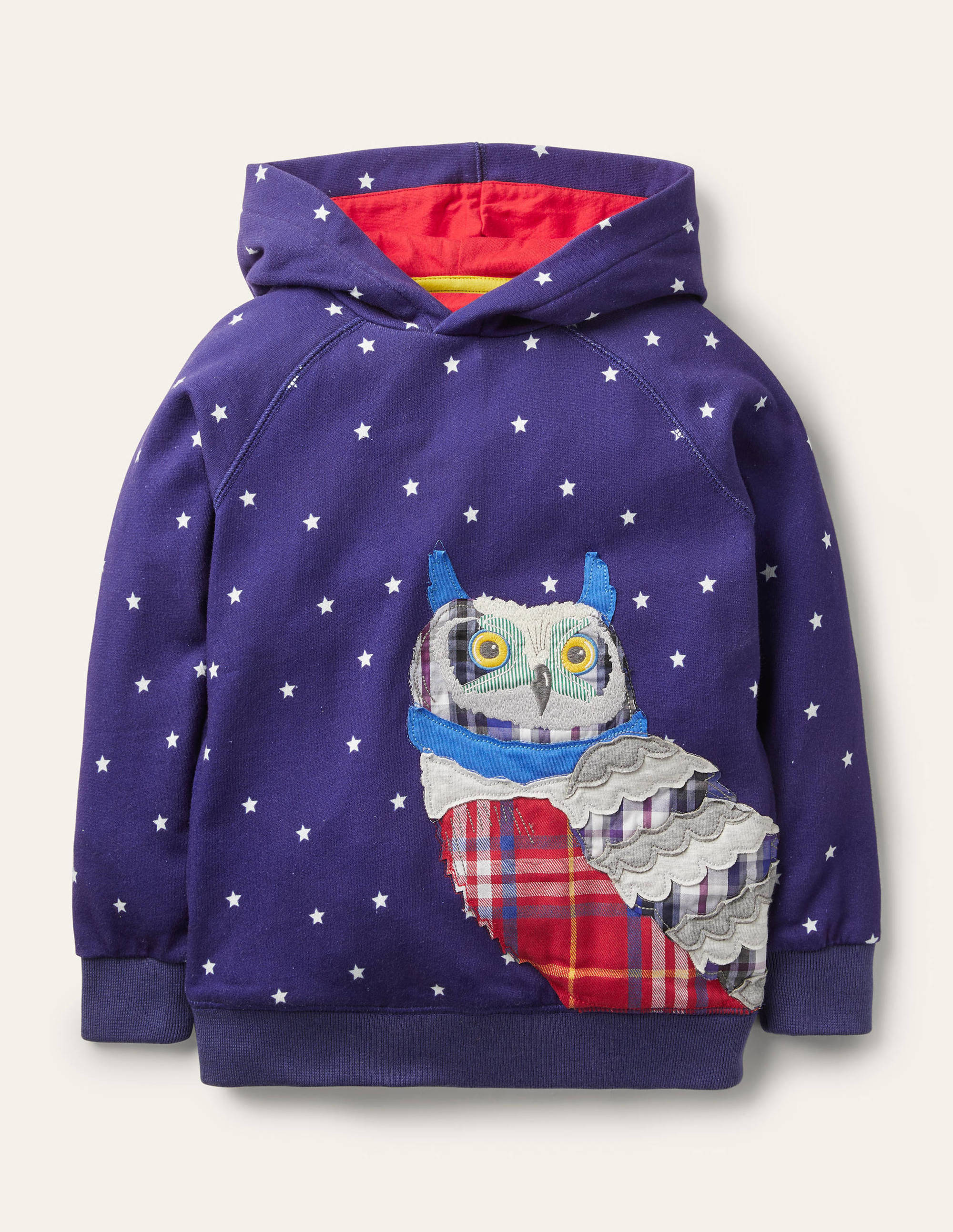 Kapuzenpullover mit Applikationsaufnäher-Schuluniform-Navy, Eule
