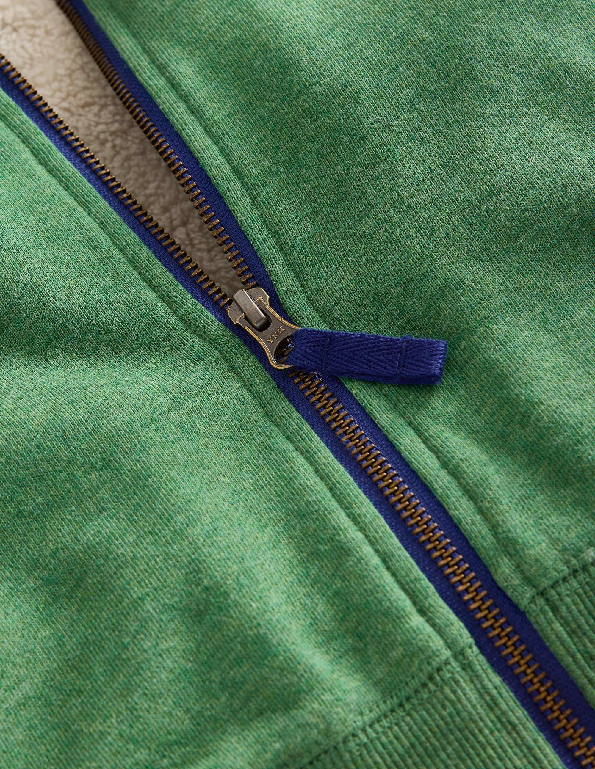 Kapuzenpullover mit Zottelfutter-Grün Meliert - Image 3