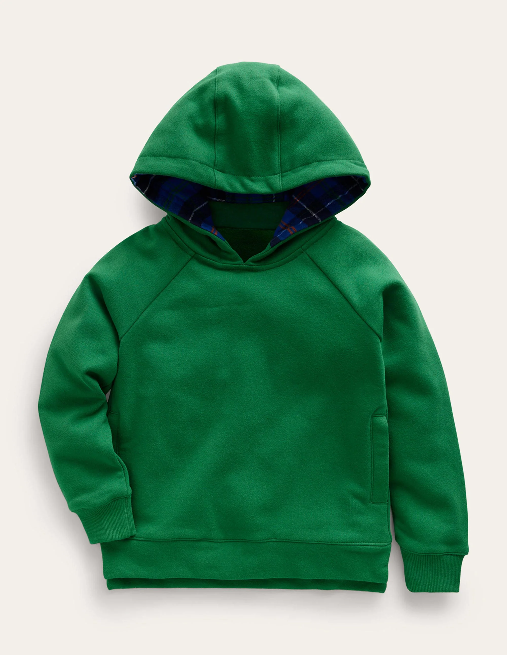 Karierter Hoodie-Tiefgrün