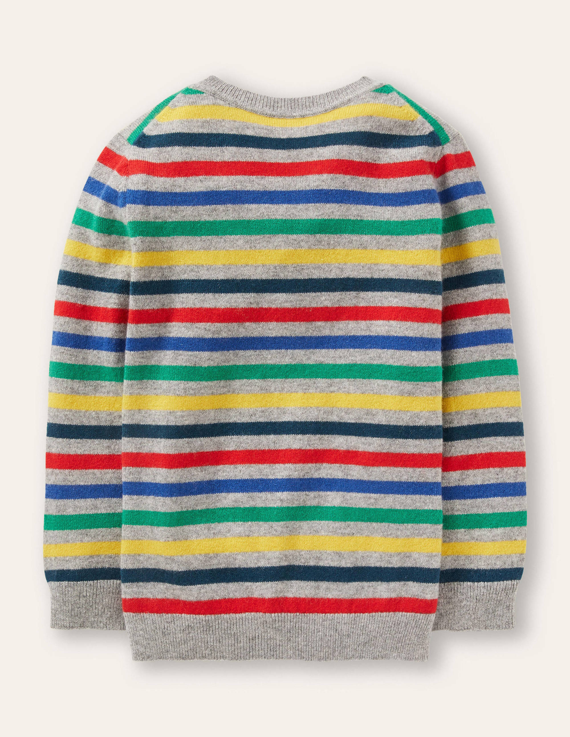 Kaschmirpullover mit Rundhalsausschnitt-Grau Meliert, Regenbogen - Image 2
