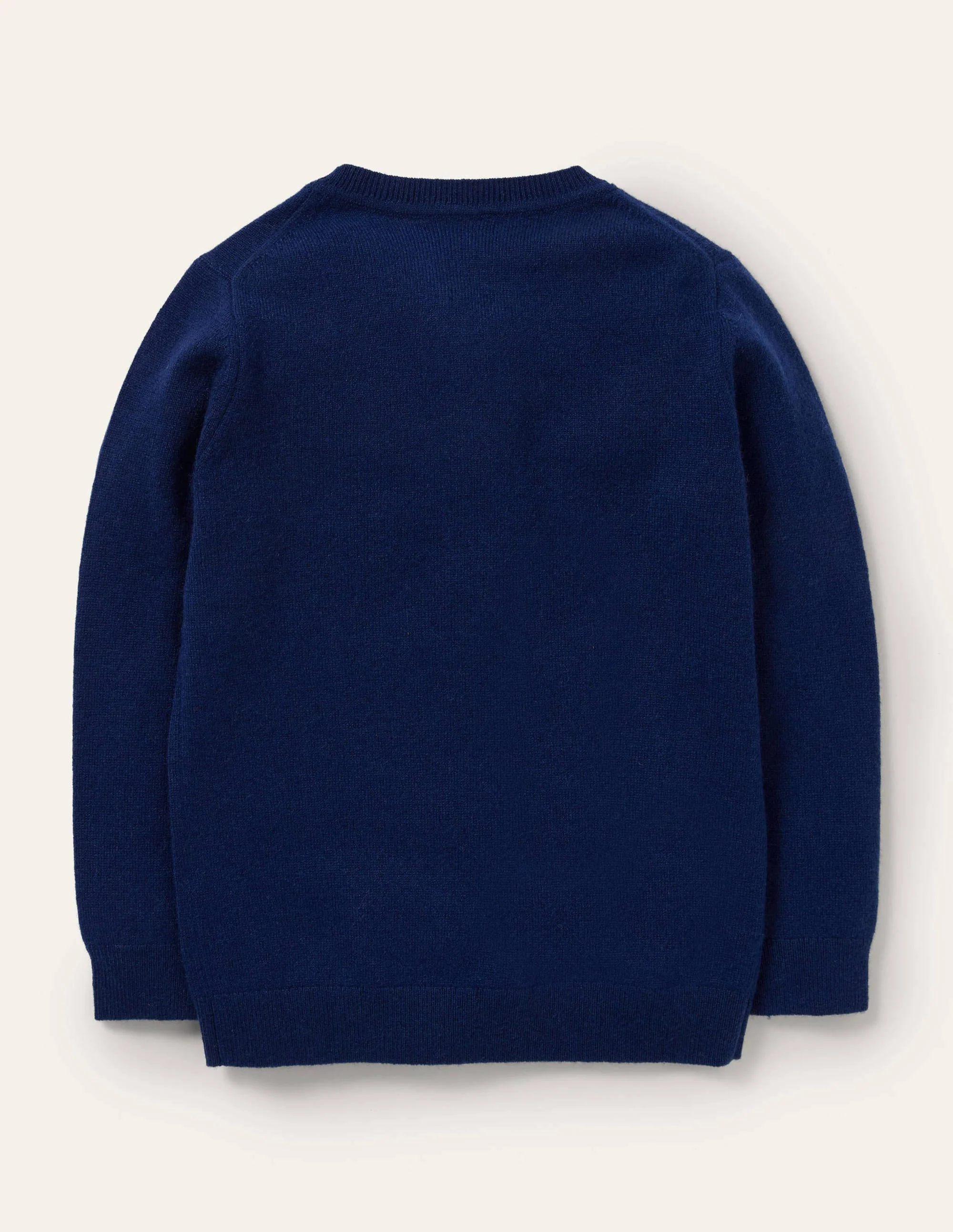Kaschmirpullover mit Rundhalsausschnitt-Schuluniform-Navy, Fuchs - Image 2