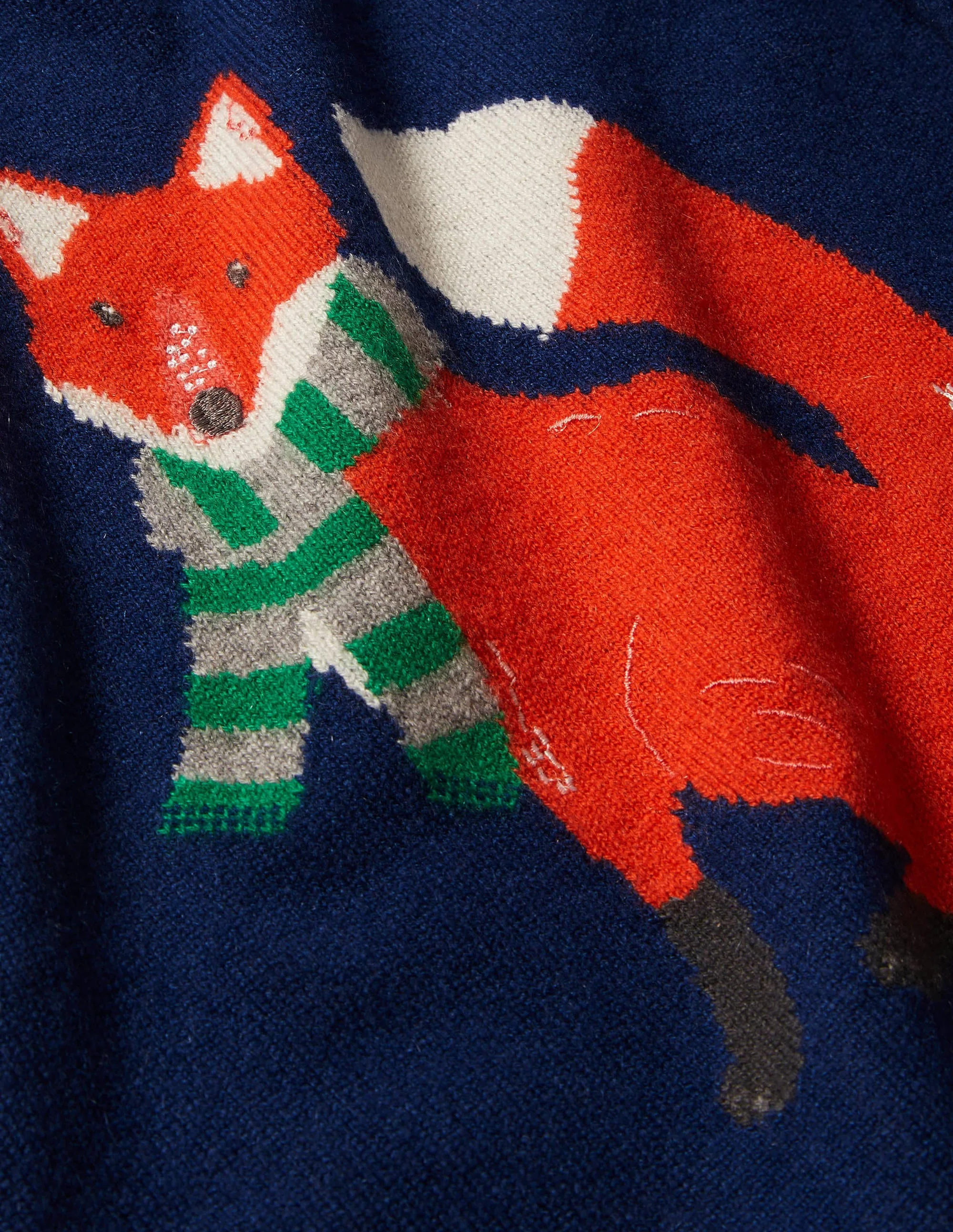 Kaschmirpullover mit Rundhalsausschnitt-Schuluniform-Navy, Fuchs - Image 3