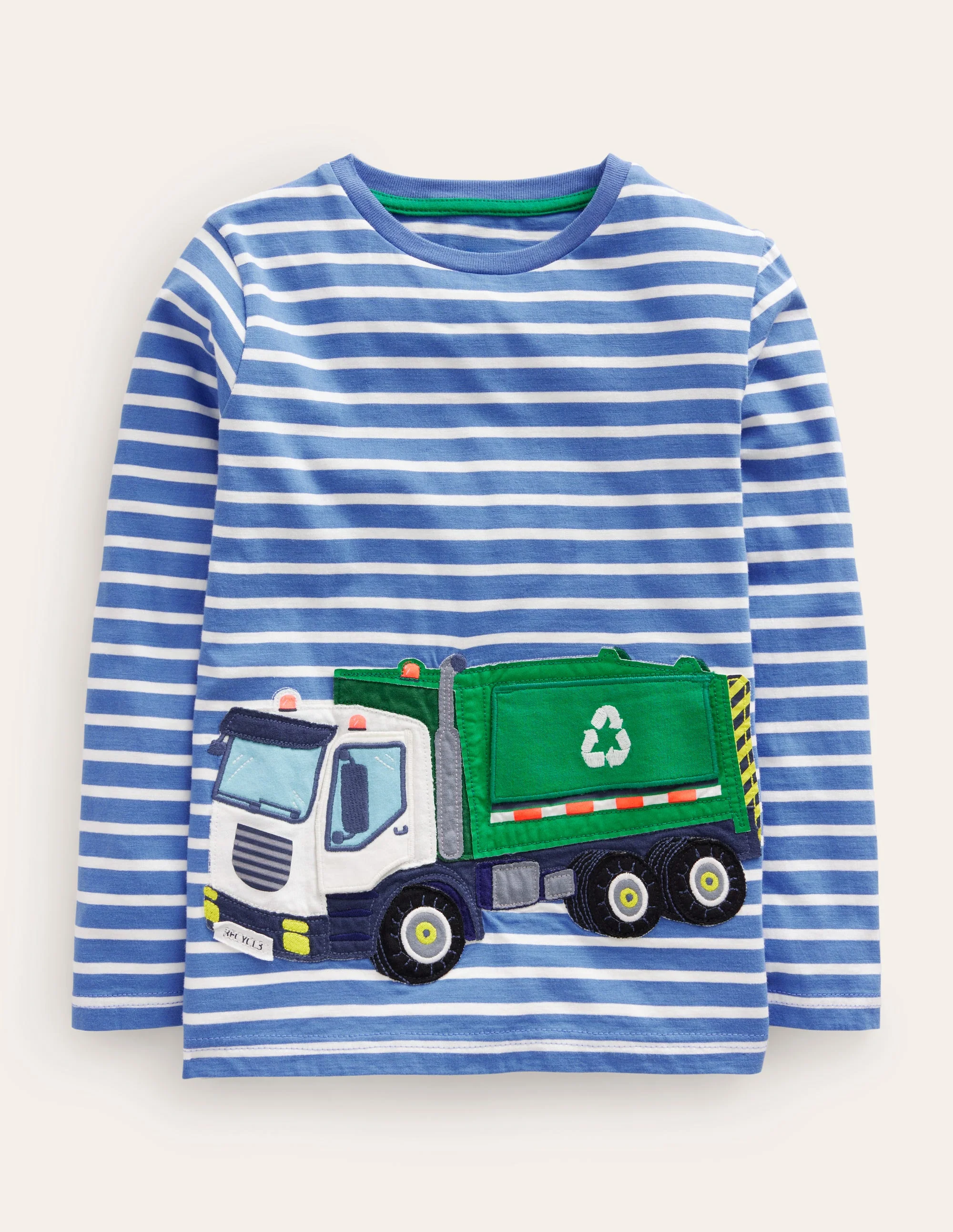 Klappe auf Truck-T-Shirt-Elisabethanisches Blau/Naturweiße Streifen