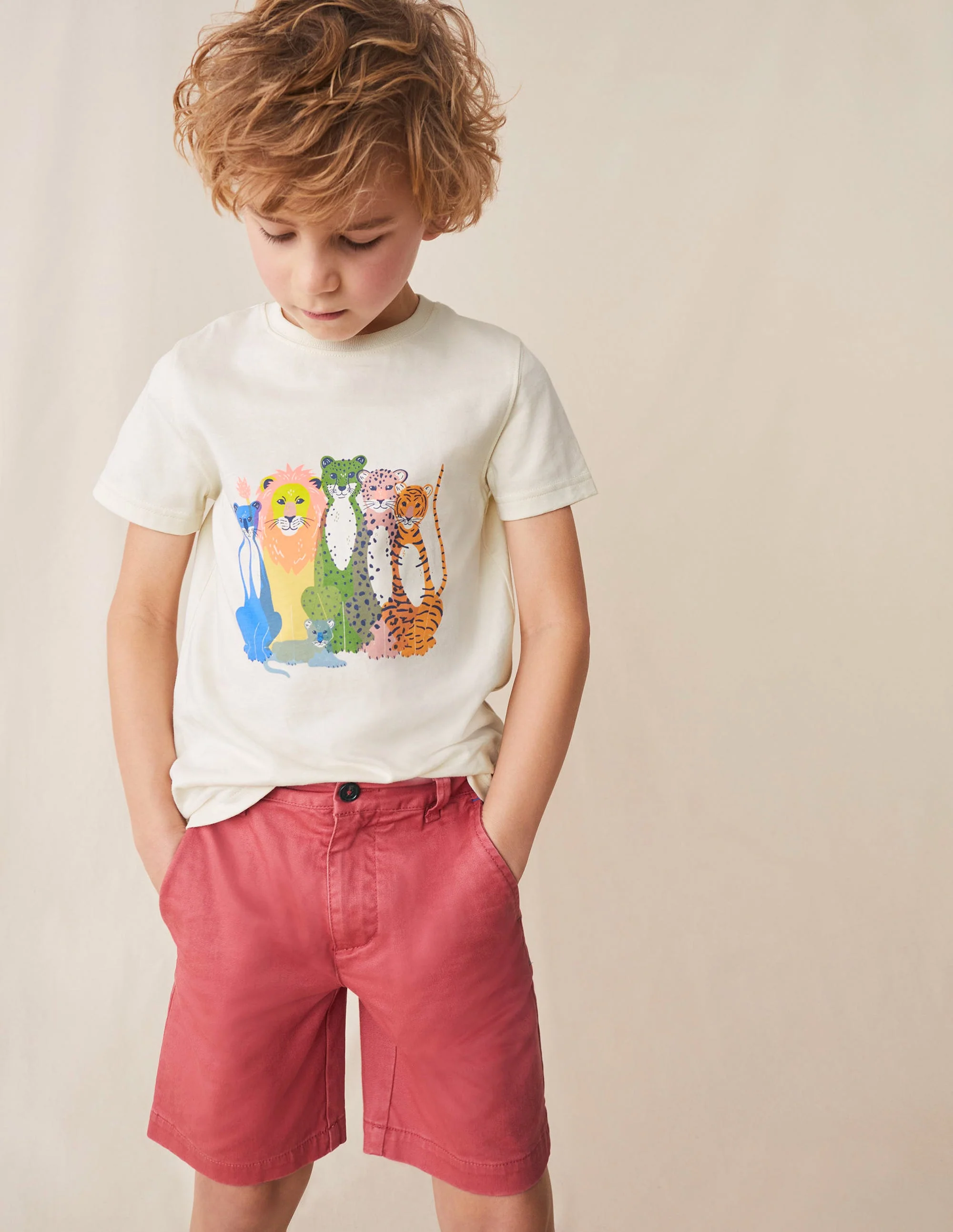 Klassische Chino-Shorts-Verwaschenes Cherrytomatenrot - Image 4