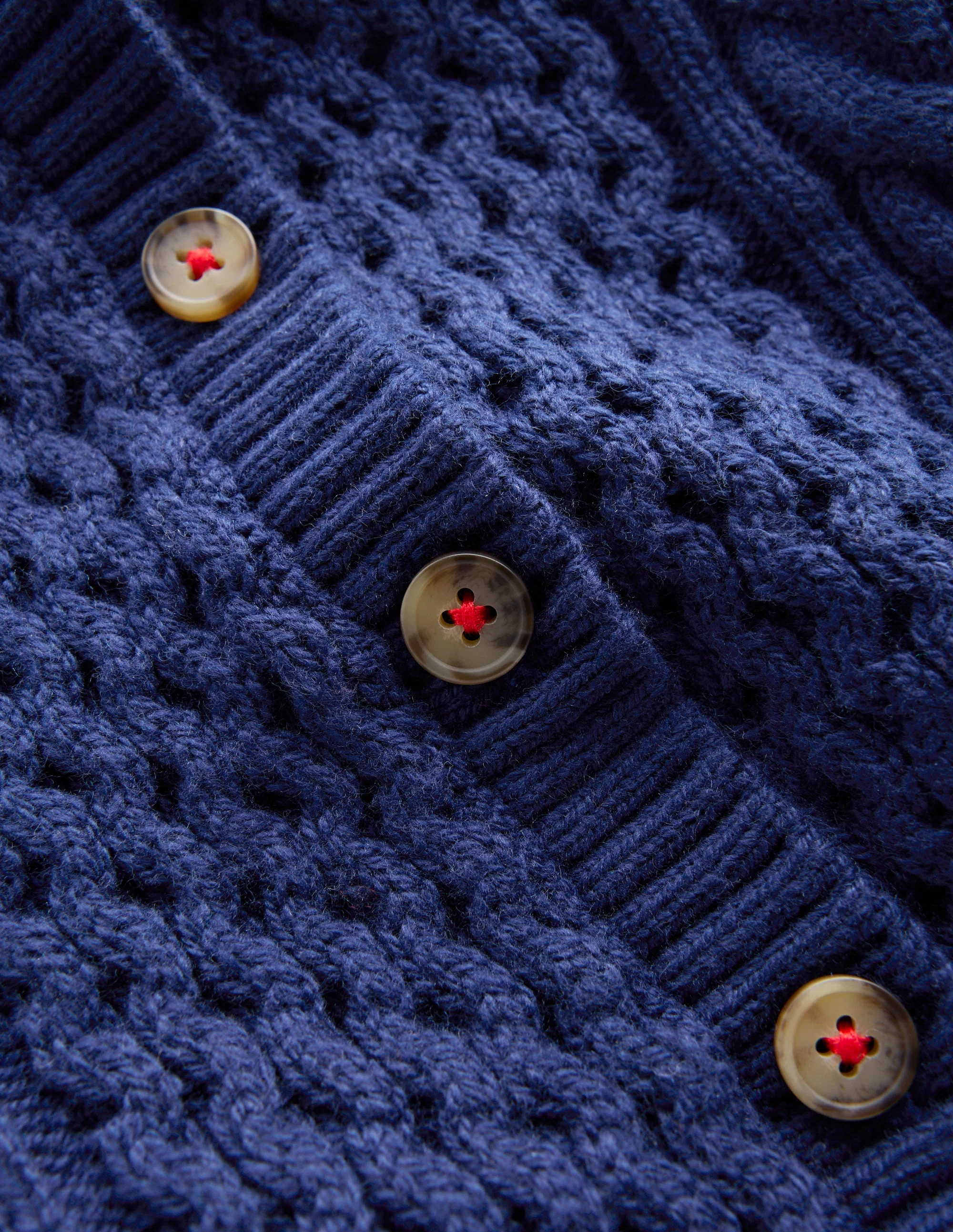 Klassische Strickjacke mit Zopfmuster-Schuluniform-Marineblau - Image 6