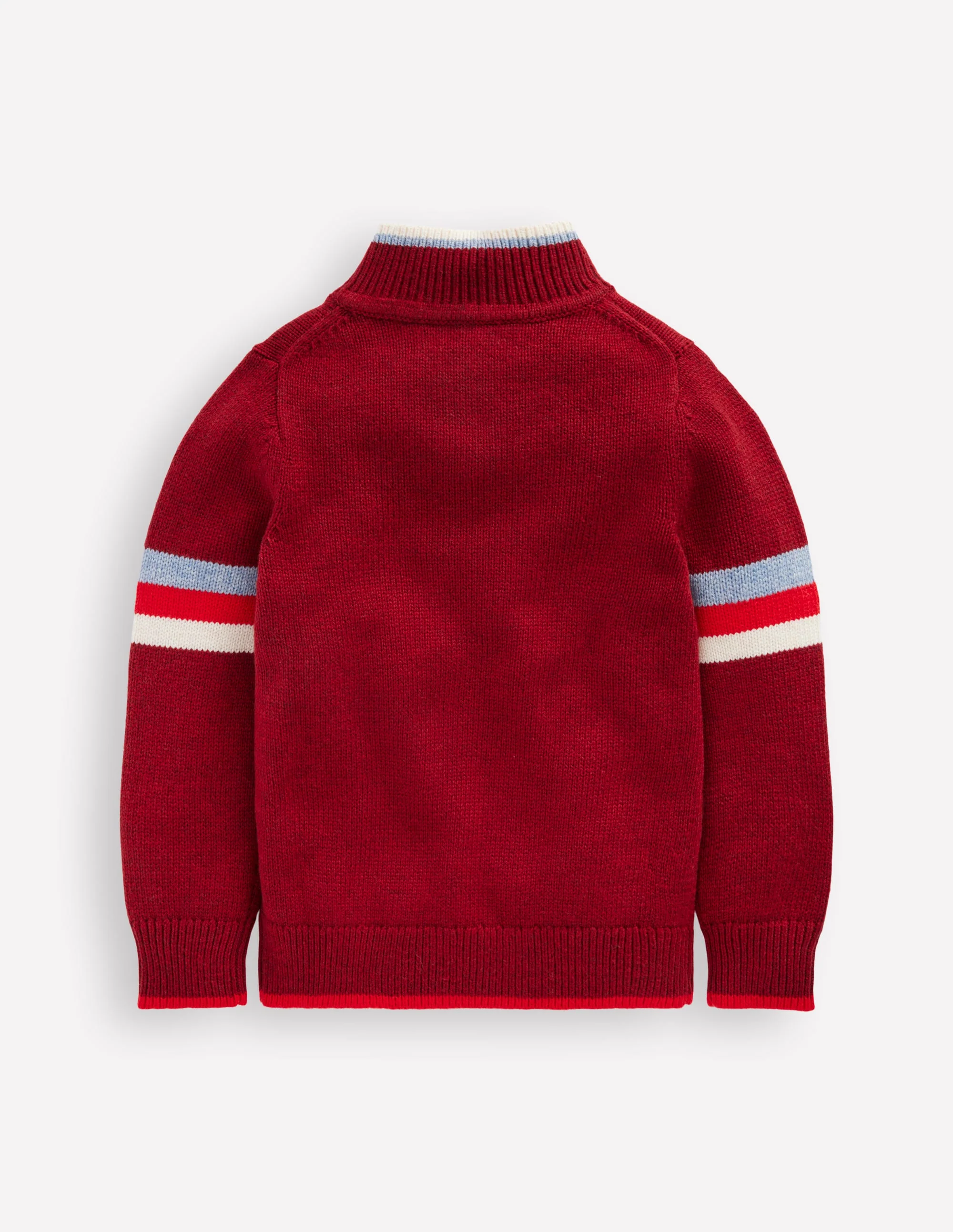 Klassischer Pullover mit halblangem Reißverschluss-Rumba-Rot - Image 3