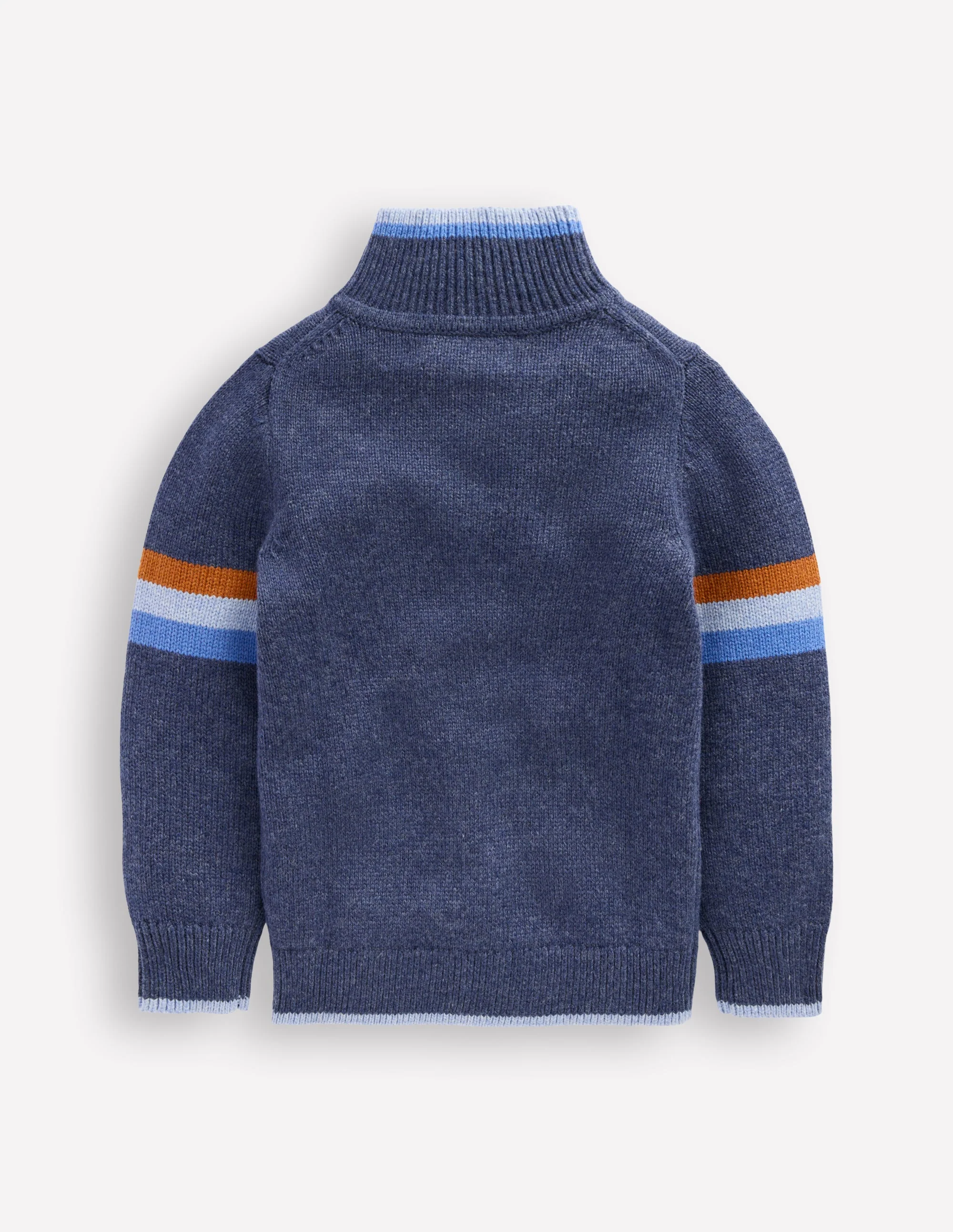 Klassischer Pullover mit halblangem Reißverschluss-Schuluniform-Marineblau - Image 2