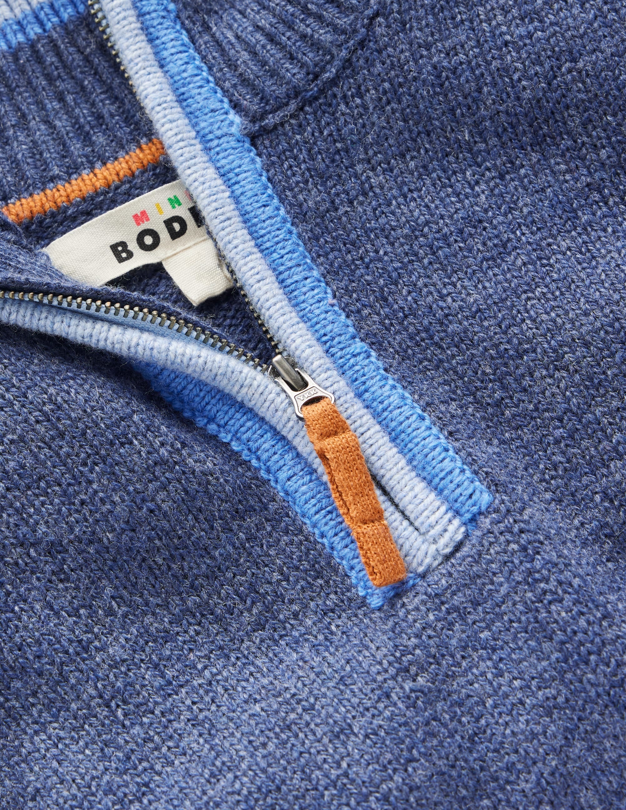 Klassischer Pullover mit halblangem Reißverschluss-Schuluniform-Marineblau - Image 3