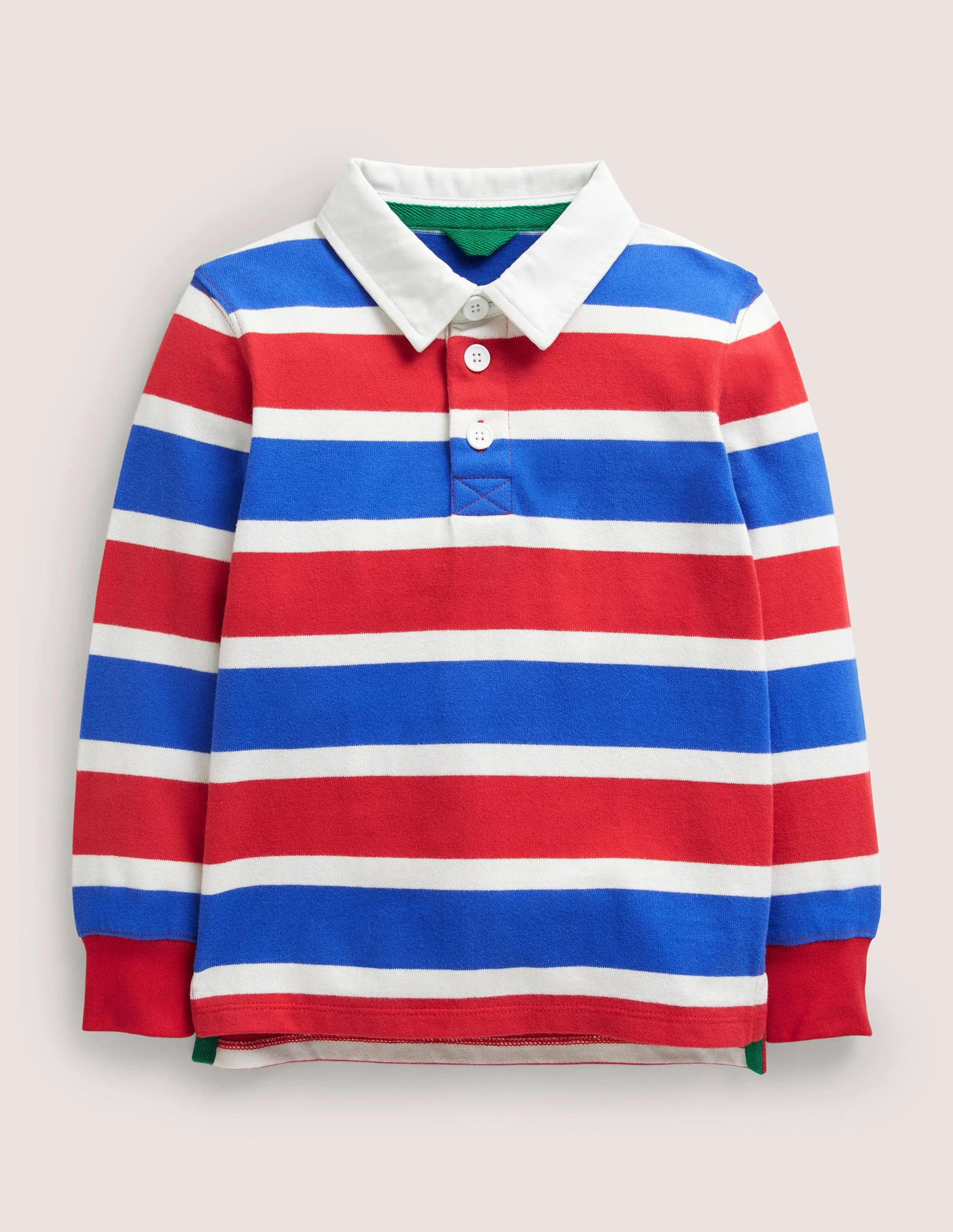 Klassisches Rugby-Hemd-Rockabilly-Rot/Blitzblau
