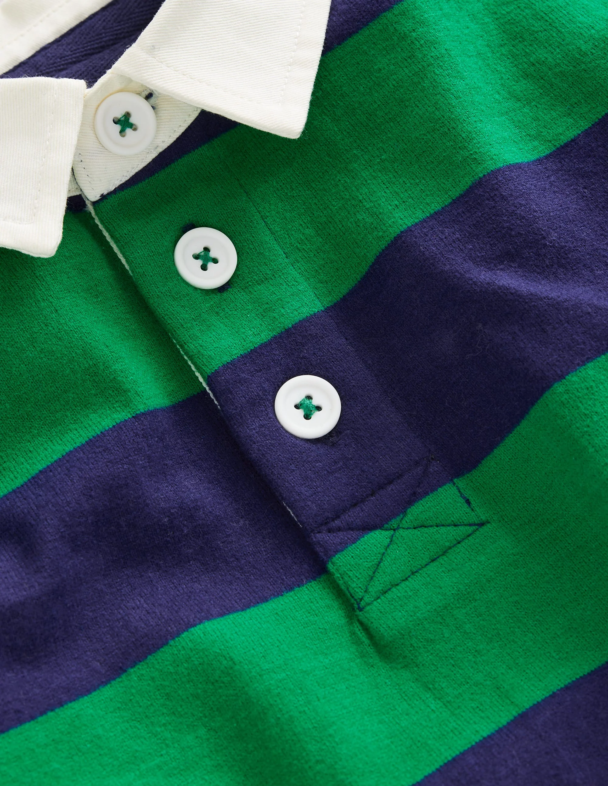 Klassisches Rugbyhemd-Schuluniform-Marineblau/Hochlandgrün - Image 2