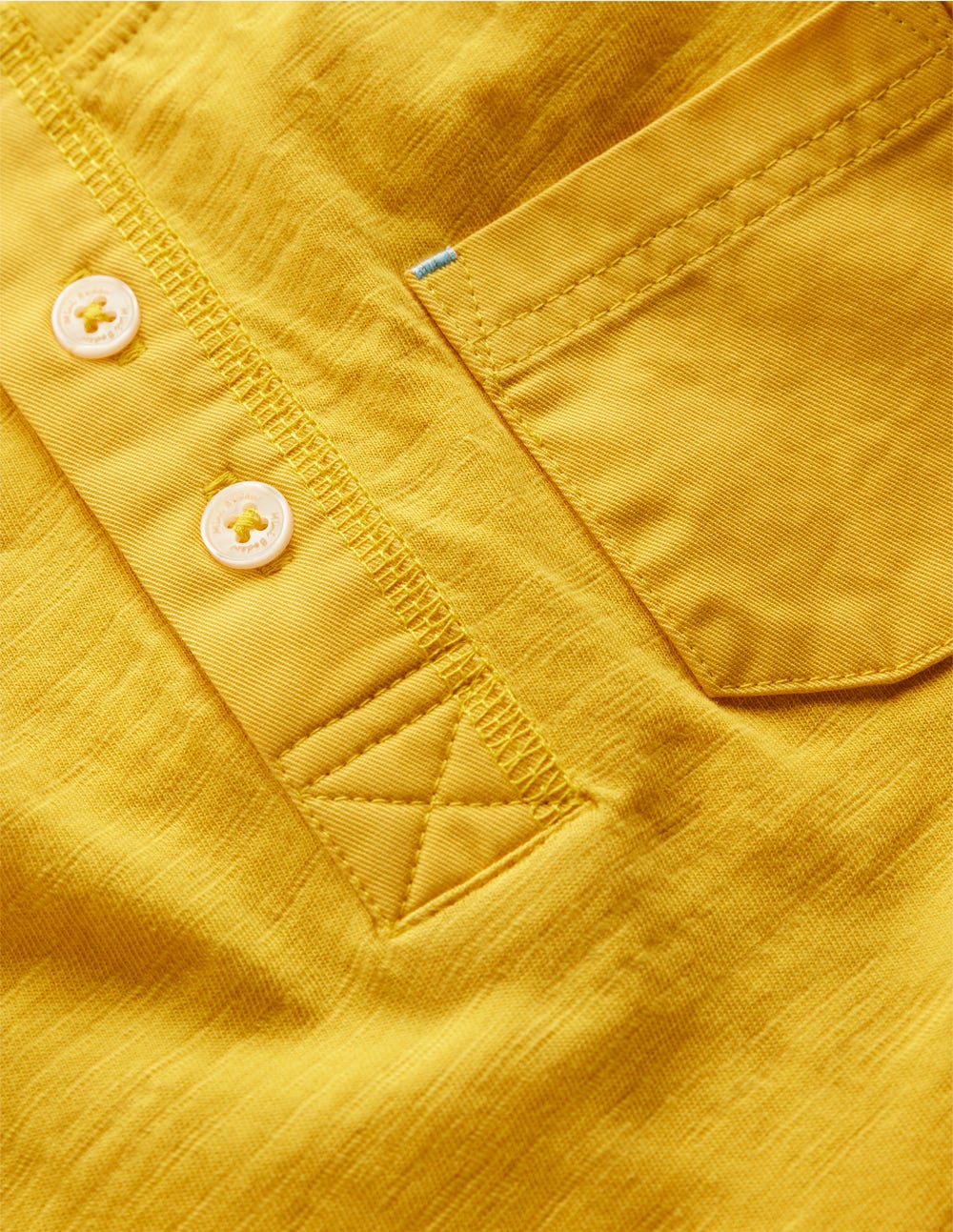 Kurzärmeliges Henley-T-Shirt-Gelb - Image 3