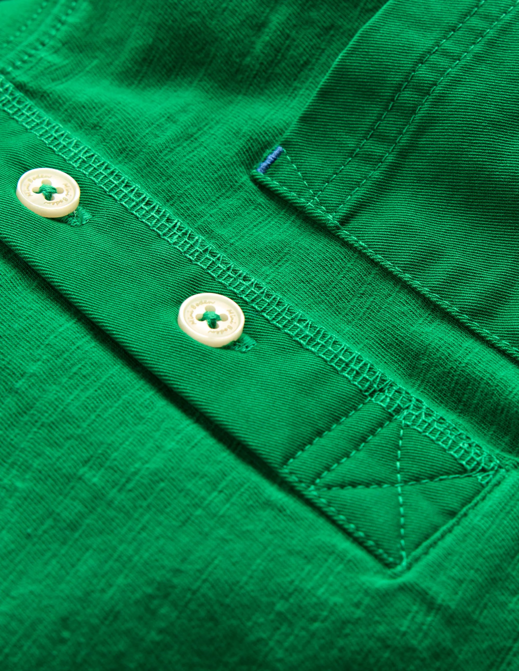 Kurzärmeliges Henley-T-Shirt-Grünes Tamburin - Image 3