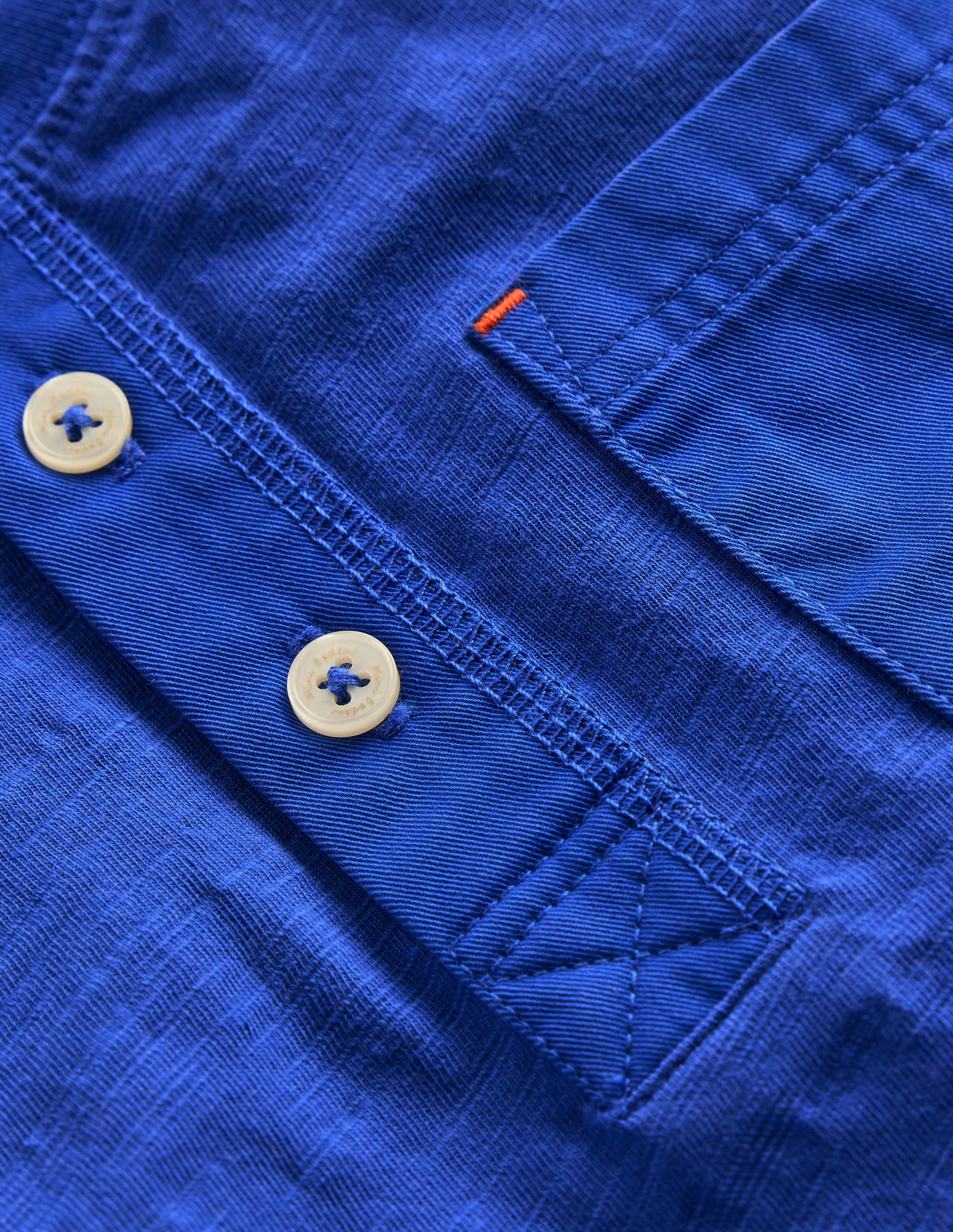 Kurzärmeliges Henley-T-Shirt-Leuchtendes Blau - Image 3