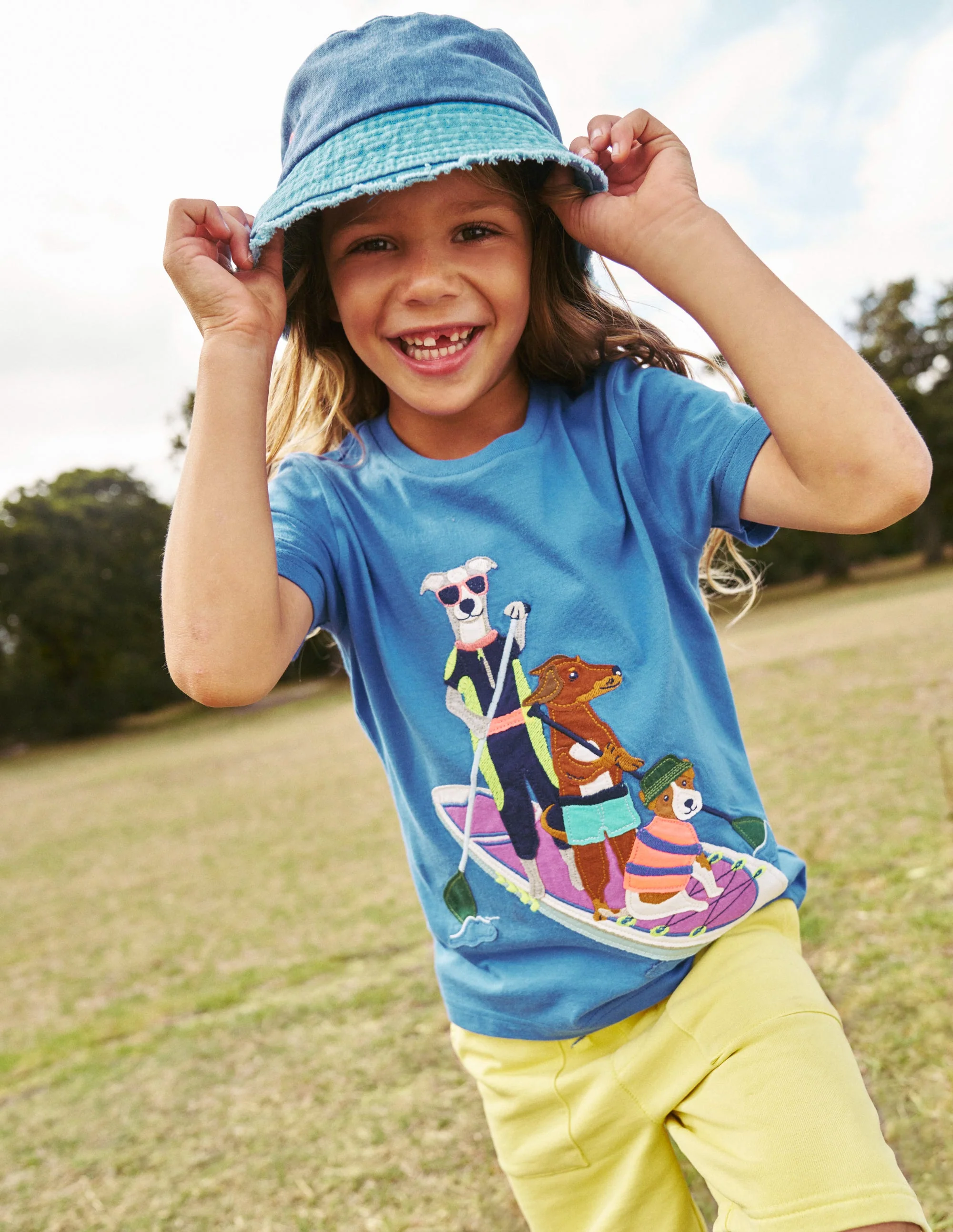 Kurzärmeliges T-Shirt mit Applikation-Blaureiher Hunde - Image 4