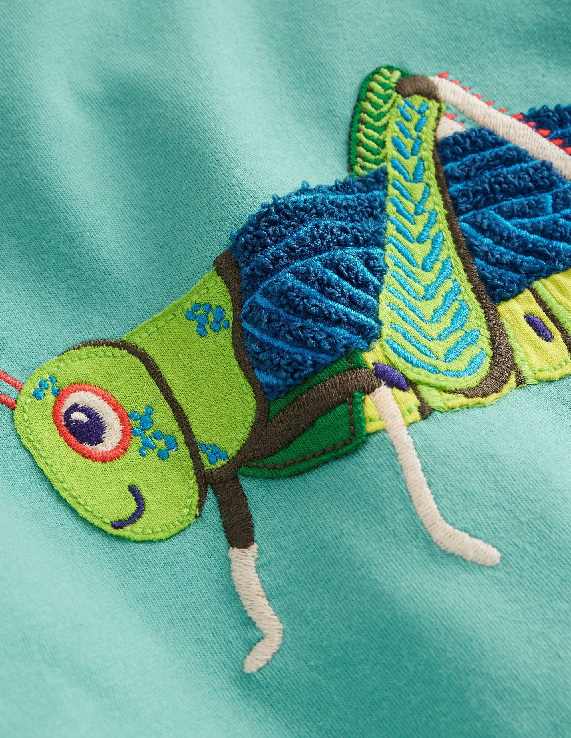 Kurzärmeliges T-Shirt mit Applikation-Korsika-Blau Grashüpfer - Image 3