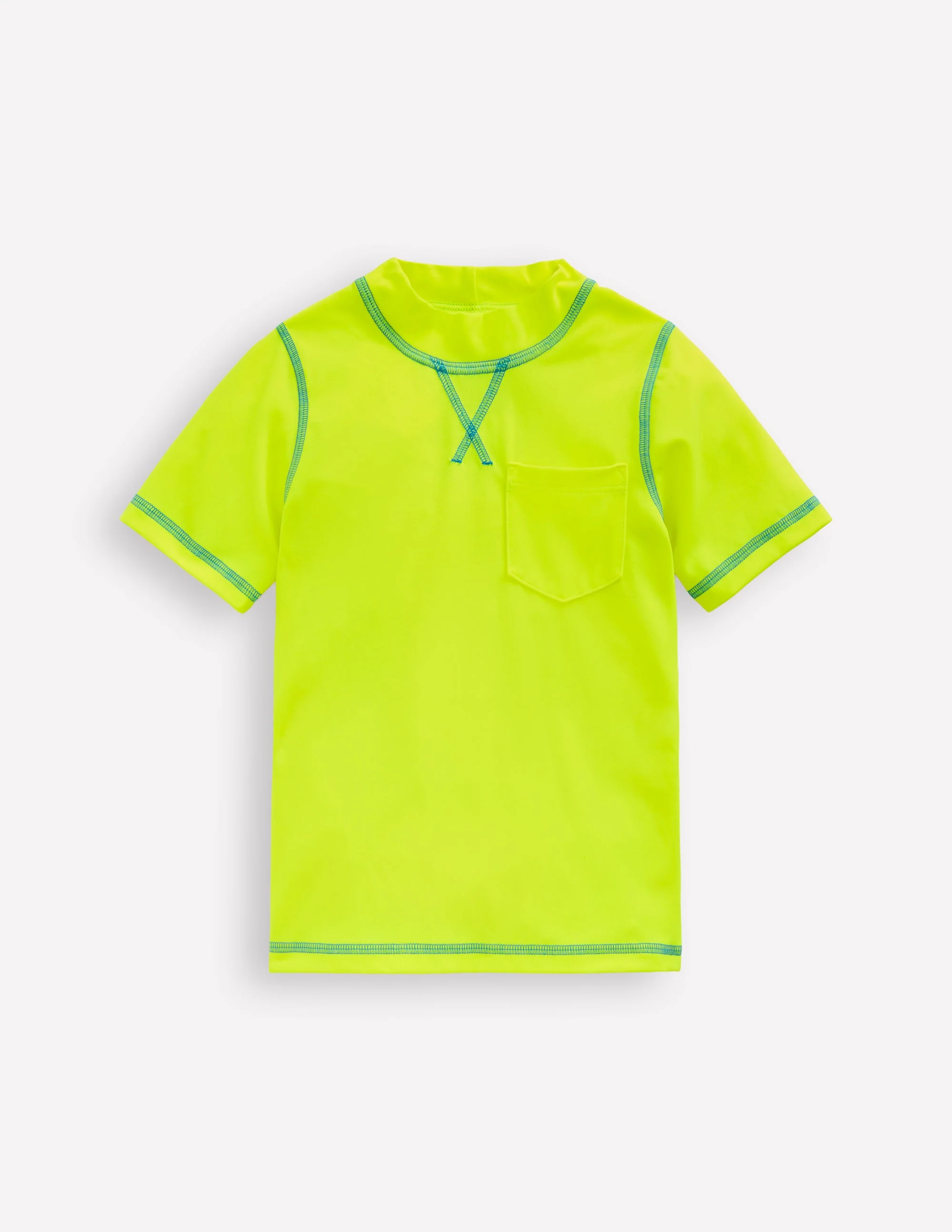 Kurzärmliges Badeshirt-Frisches Gelb